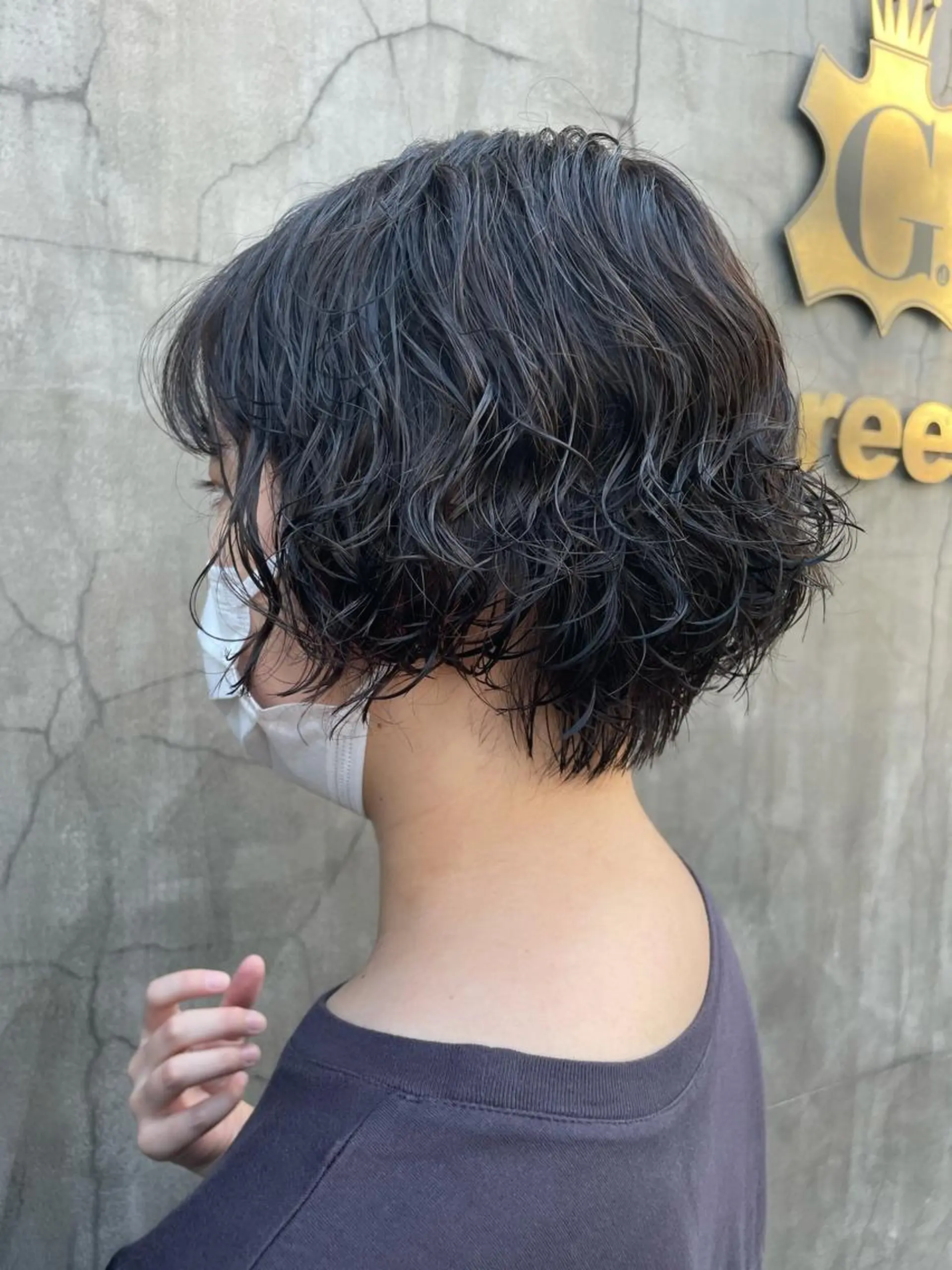 ショート パーマ ヘアアレンジ ショートヘア 髪質改善カラー&TR 縮毛矯正/弱酸性矯正のヘアスタイル