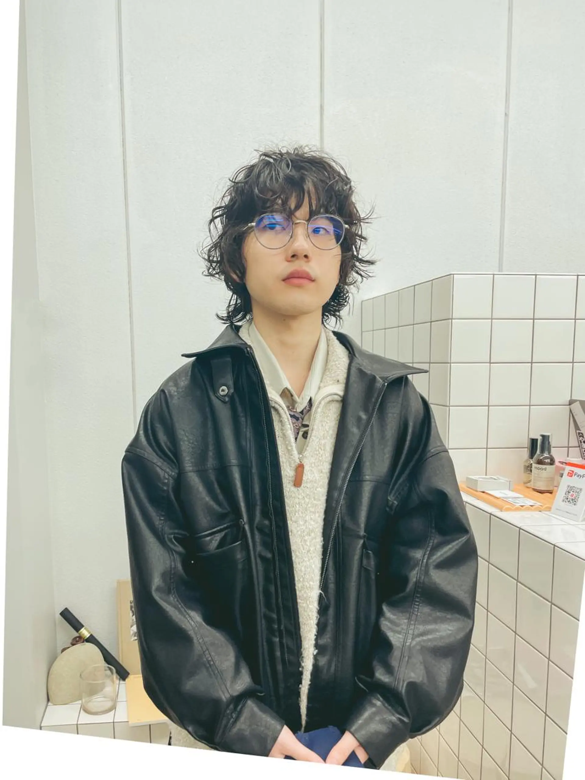 ミディアム パーマ カット パーマ 関 京磨のヘアスタイル