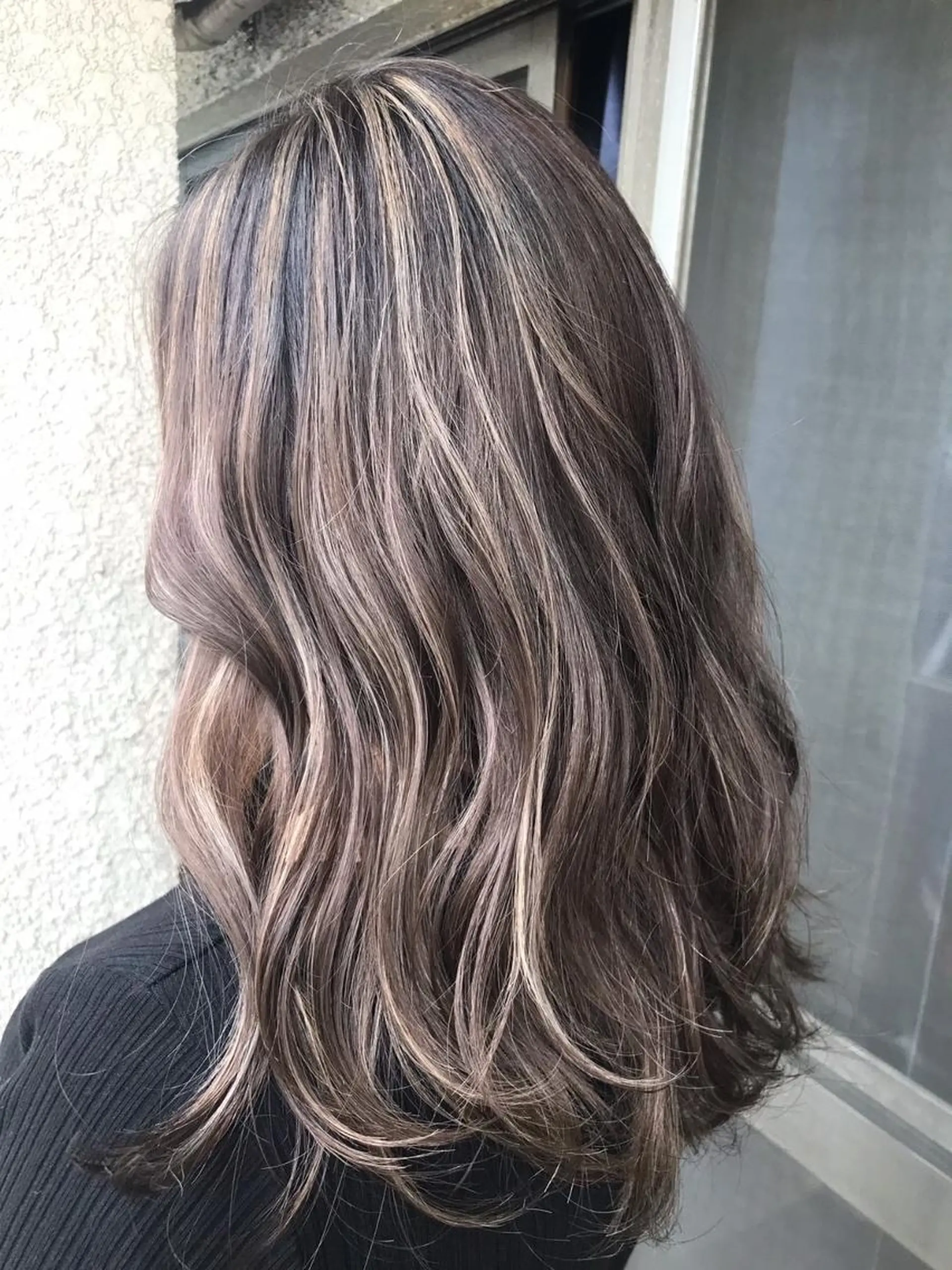 ロング アッシュ ミストバング パープルカラー ボブ 髪質改善 初めでも安心🌟 newi町田✂のヘアスタイル