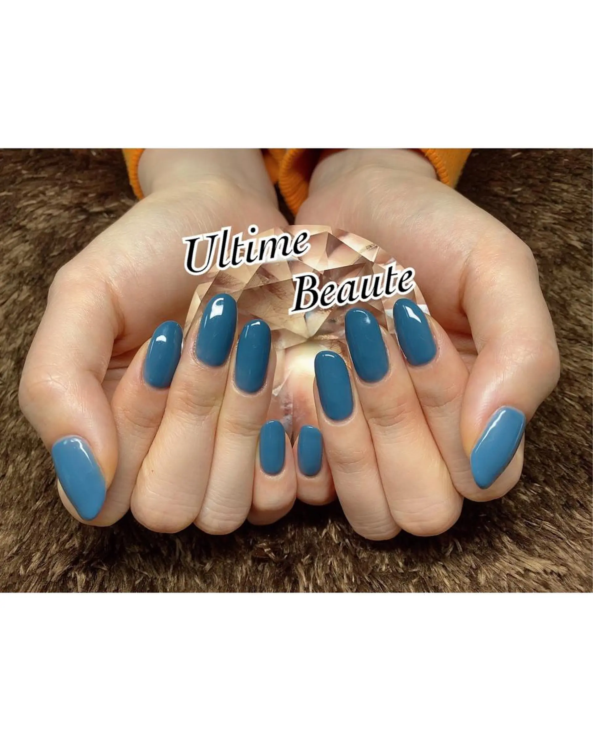 ネイル ブルー ワンカラーネイル シンプルネイル 石塚 亜矢加のネイルデザイン