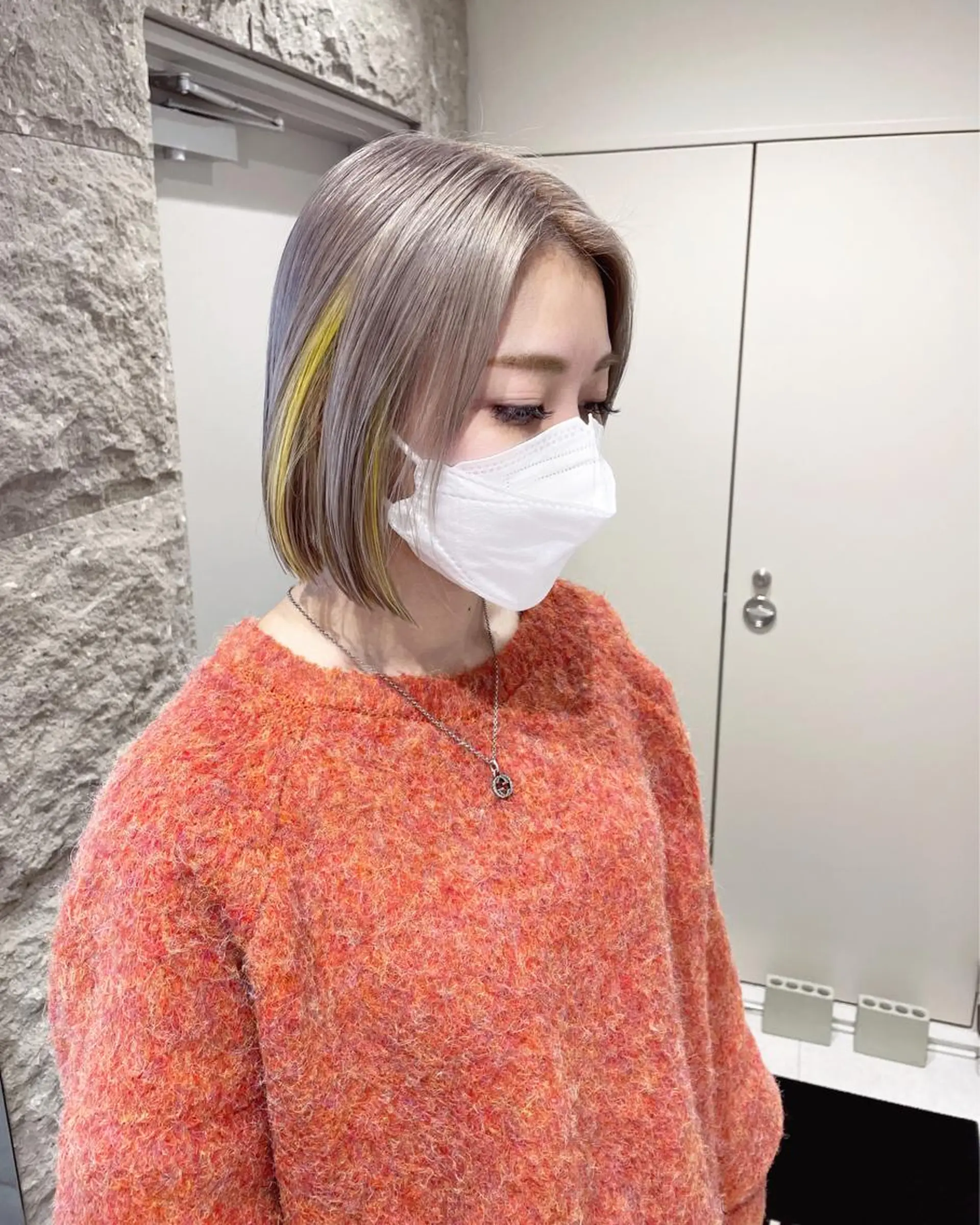 ショート カラー ヘアカラー トリートメント 難波/心斎橋/ボブ/ 髪質改善/ハイトーンのヘアスタイル