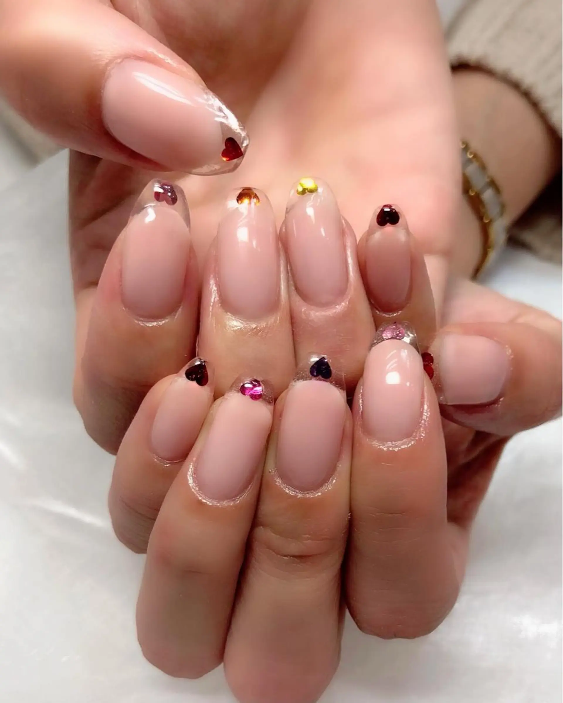 ネイル クリアネイル フレンチネイル ワンカラーネイル 梅津 郁美のネイルデザイン