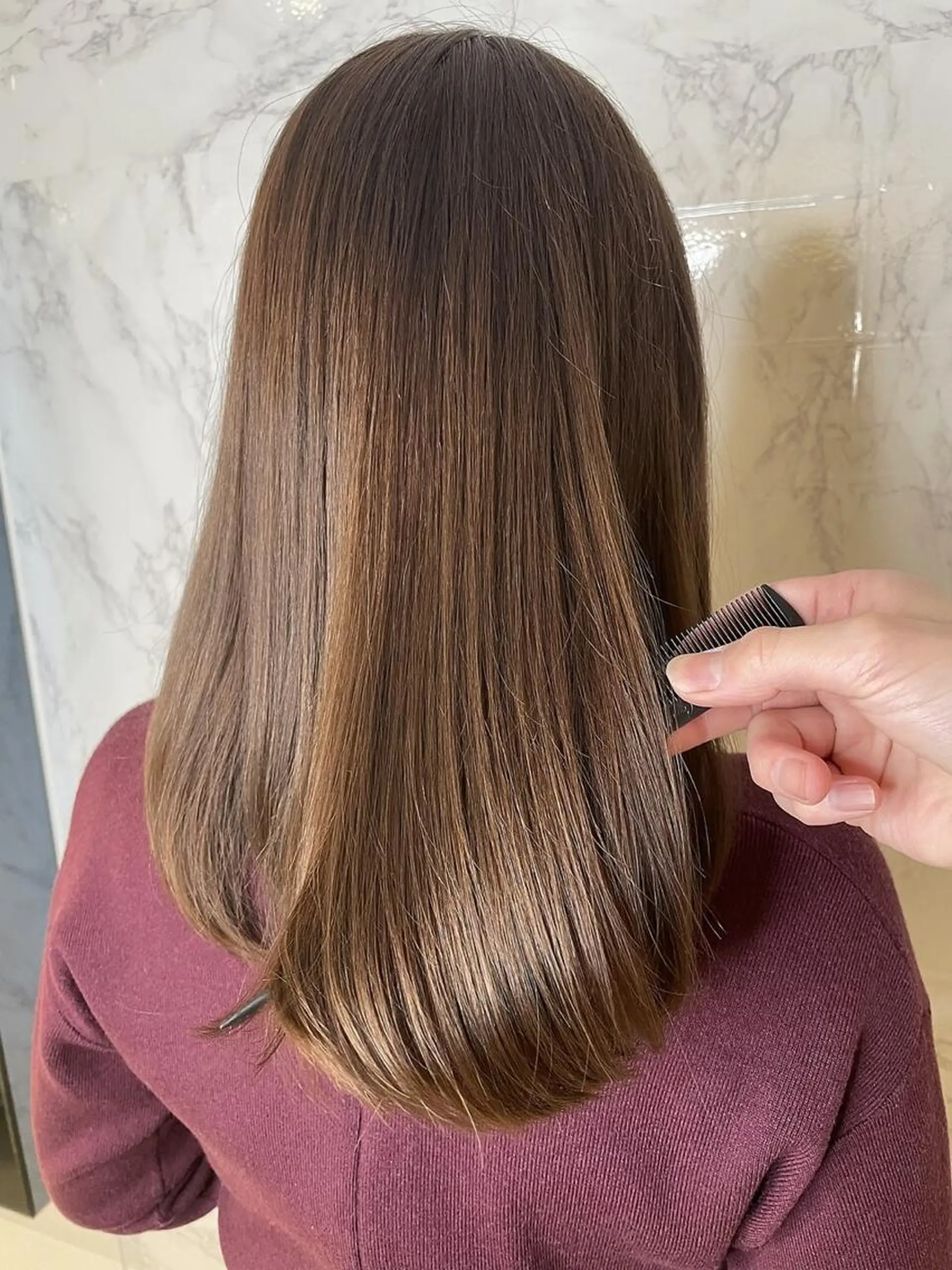 セミロング カラー 髪質改善・縮毛矯正 濱　泰賀のヘアスタイル