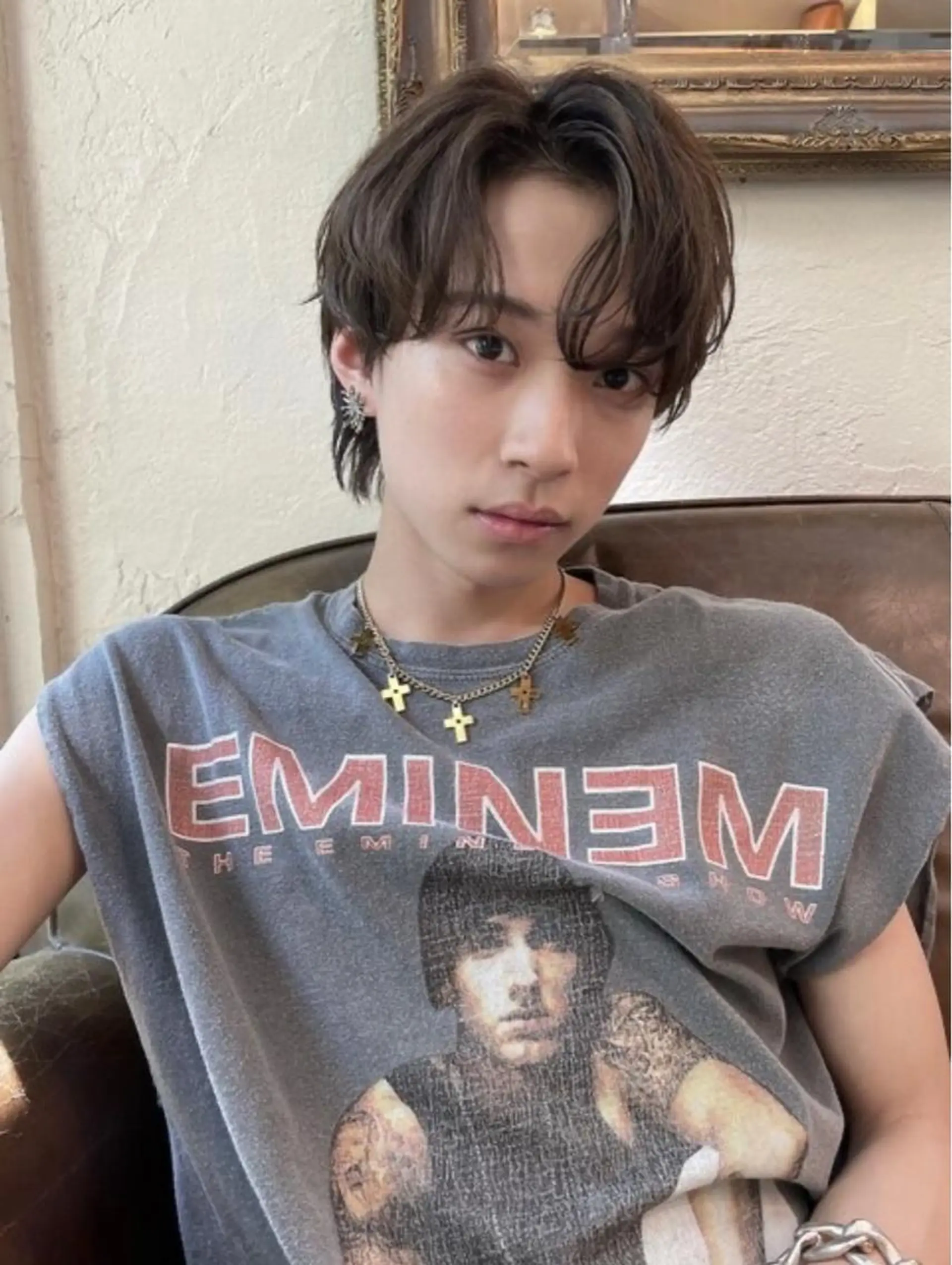 ショート パーマ メンズ カルマパーマ メンズ韓国風 メンズパーマ 韓国風ヘア Hana❁⃘*.ﾟ Jr.stylistのヘアスタイル