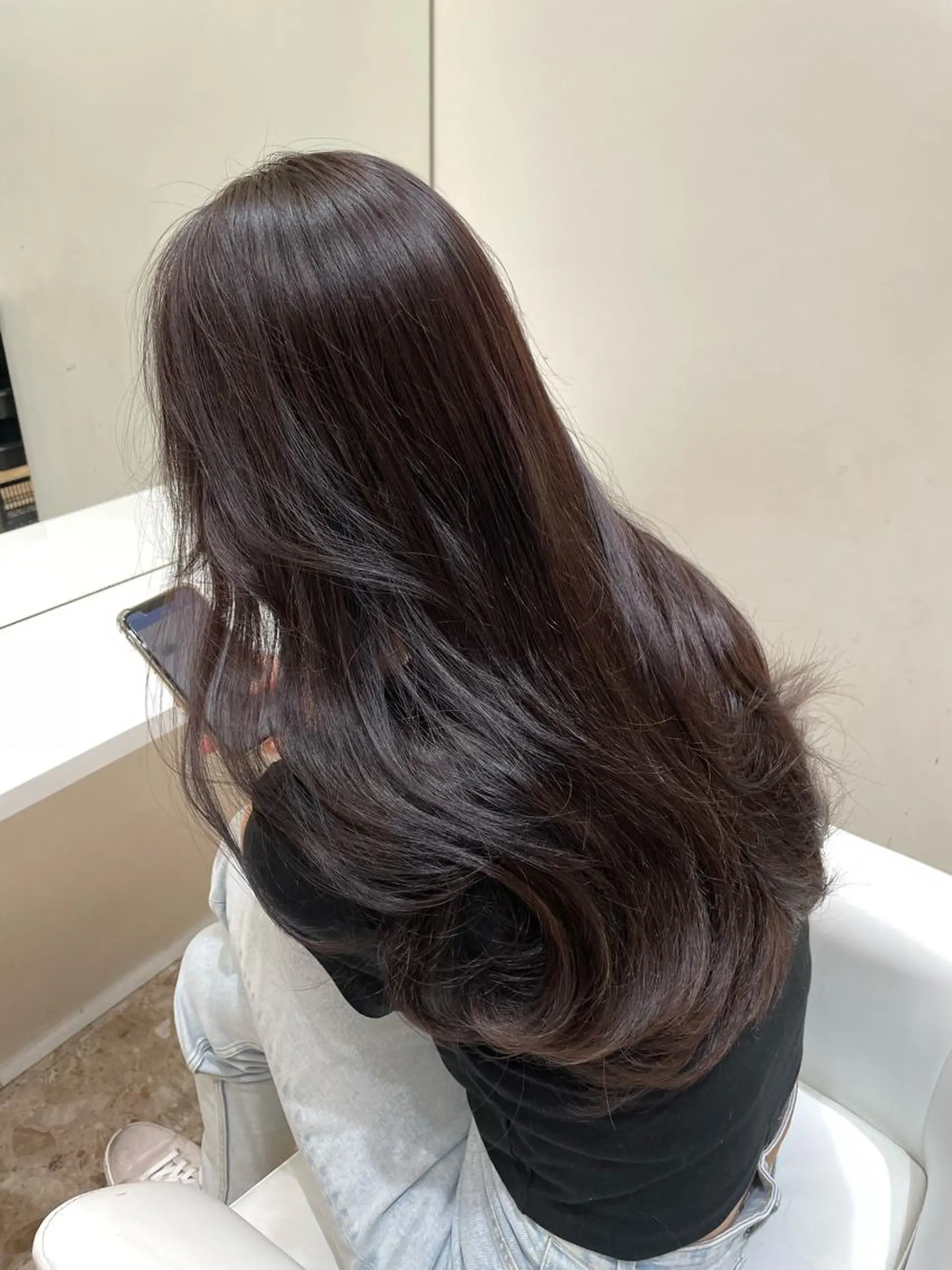 ロング カラー 韓国風ヘア レイヤーカット 艶カラー/髪質改善 顔まわり/内藤　輝のヘアスタイル
