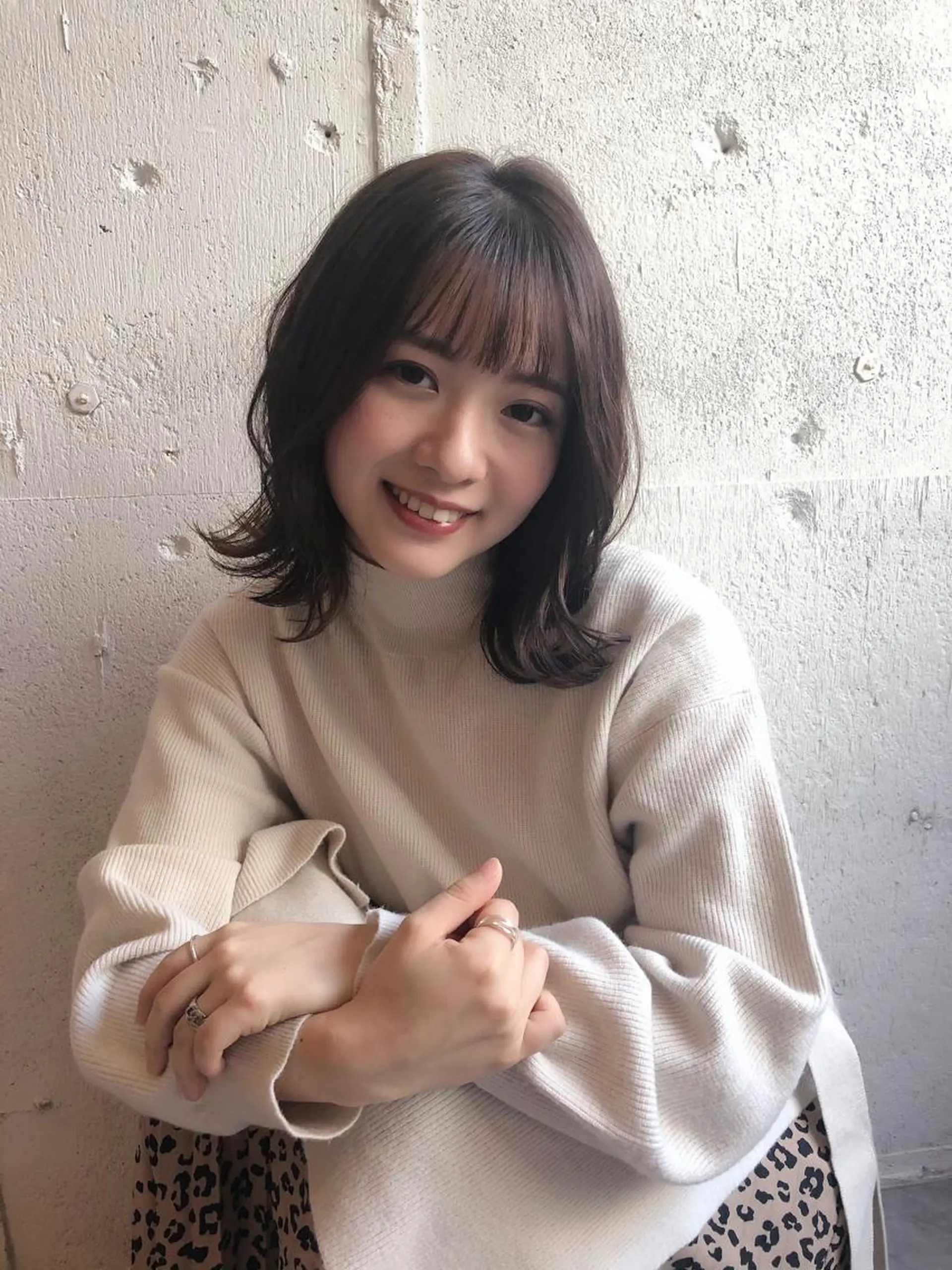 ミディアム カット ヘアカラー トリートメント あらき ちさとのヘアスタイル