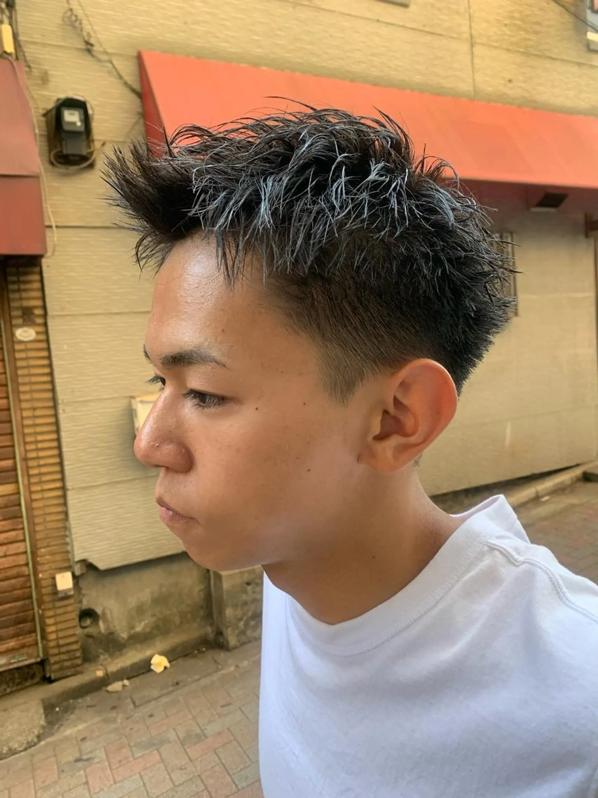 ショート メンズ アップバング ショートヘア カット フェードカット/メン ズパーマ/森巧真のヘアスタイル