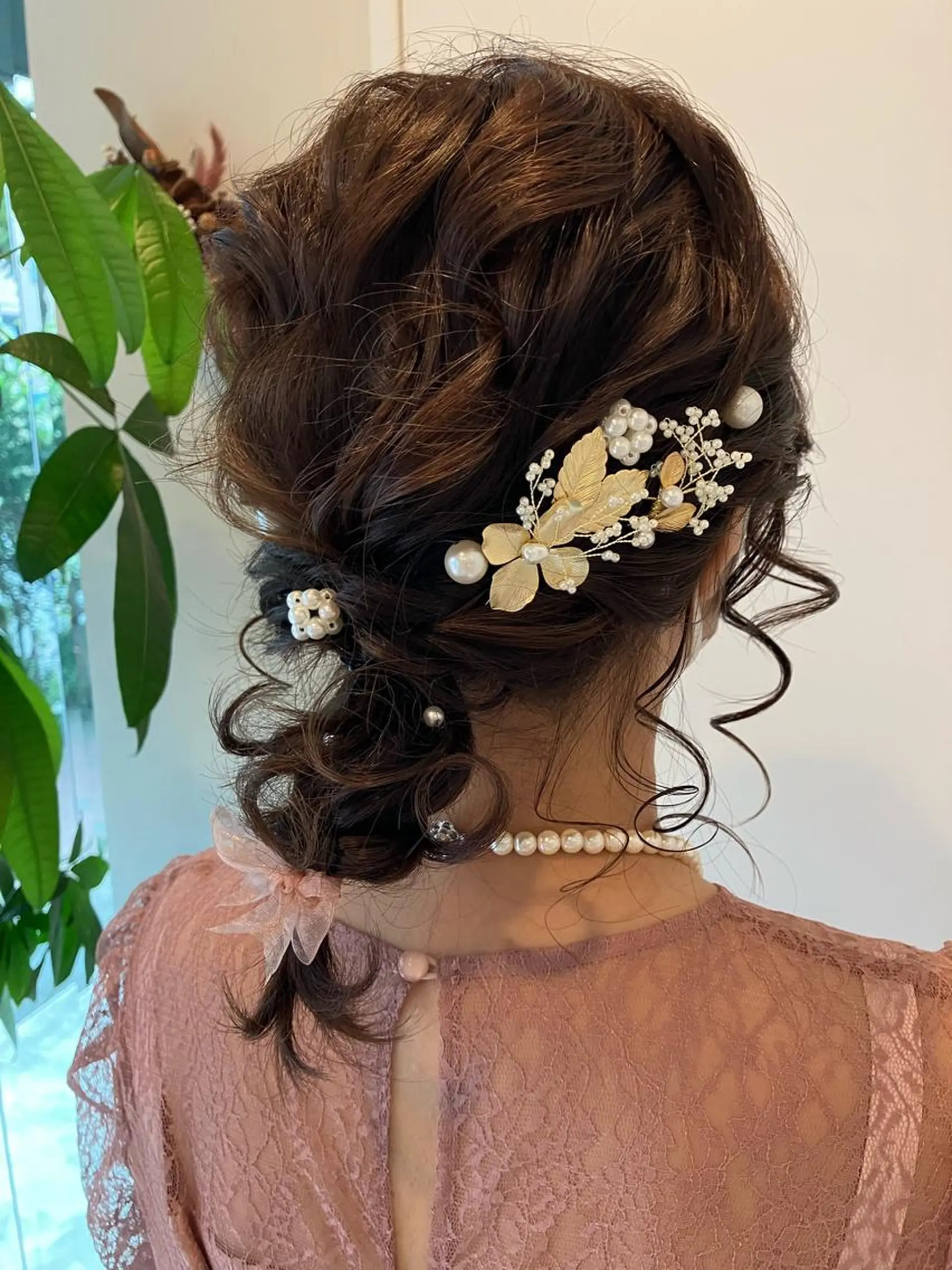 セミロング ヘアアレンジ 結婚式・ブライダル Hair&Make Nahoのマツエク・マツパデザイン