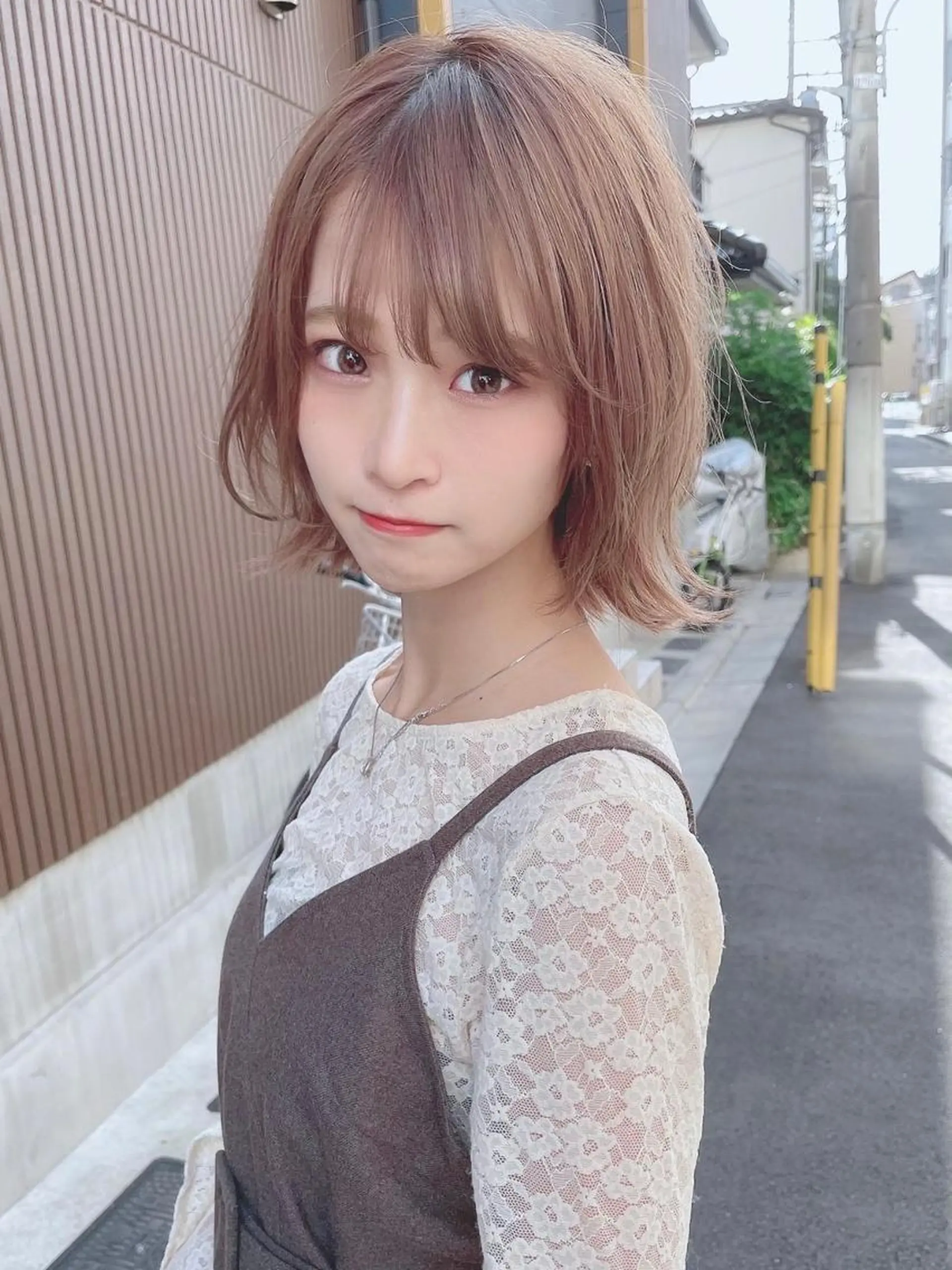 ミディアム カラー パーマ ヘアアレンジ 公式 Ease by amble luxeのヘアスタイル