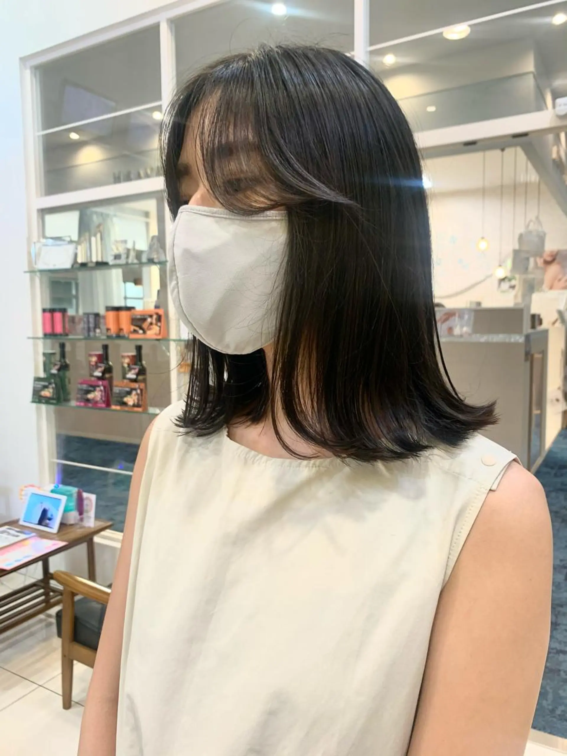 ミディアム 黒田瀬奈/ボブ まろやかベージュのヘアスタイル