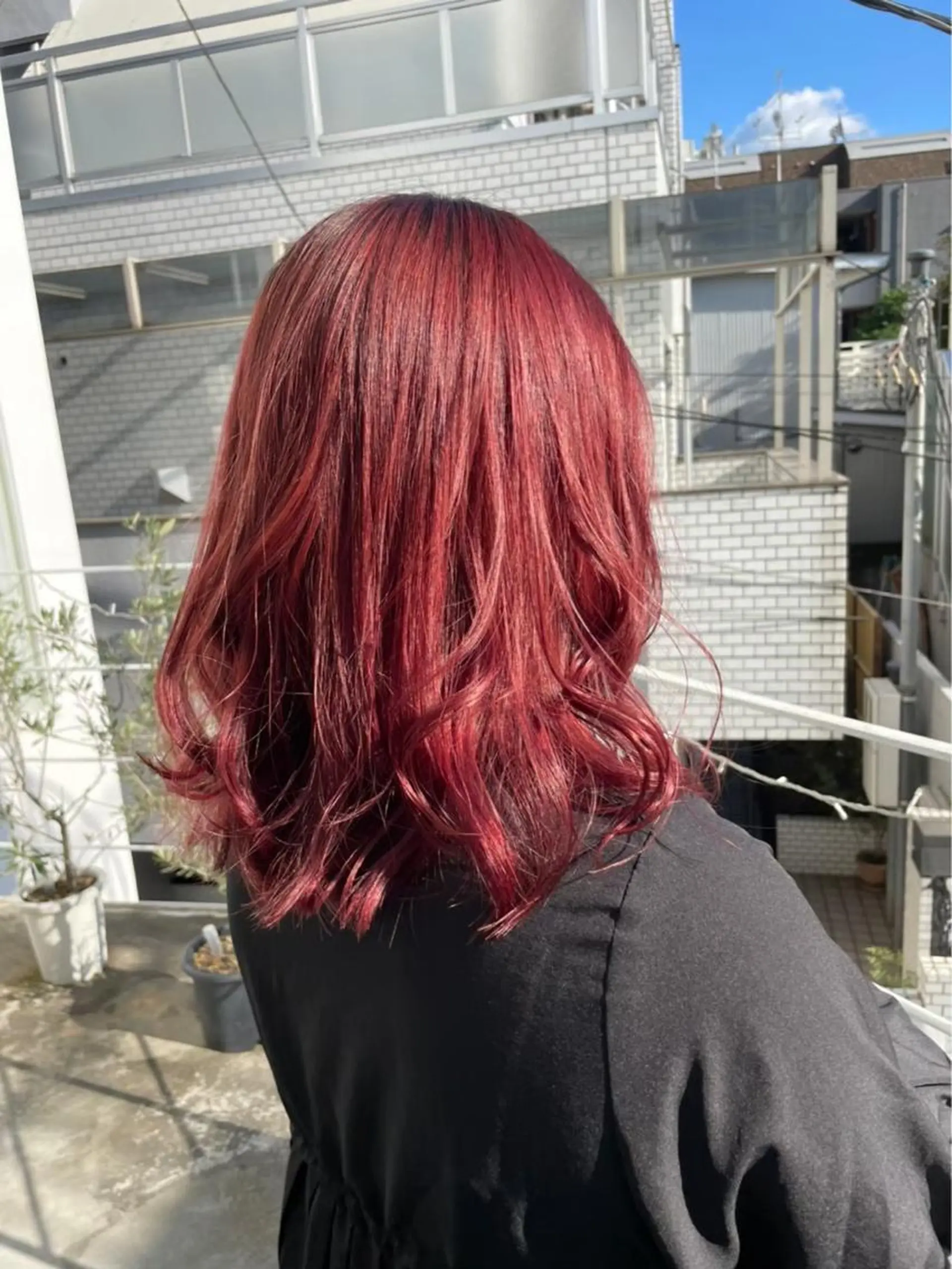 ロング カラー ピンクカラー レッドカラー 似合わせスタイル 足立のヘアスタイル