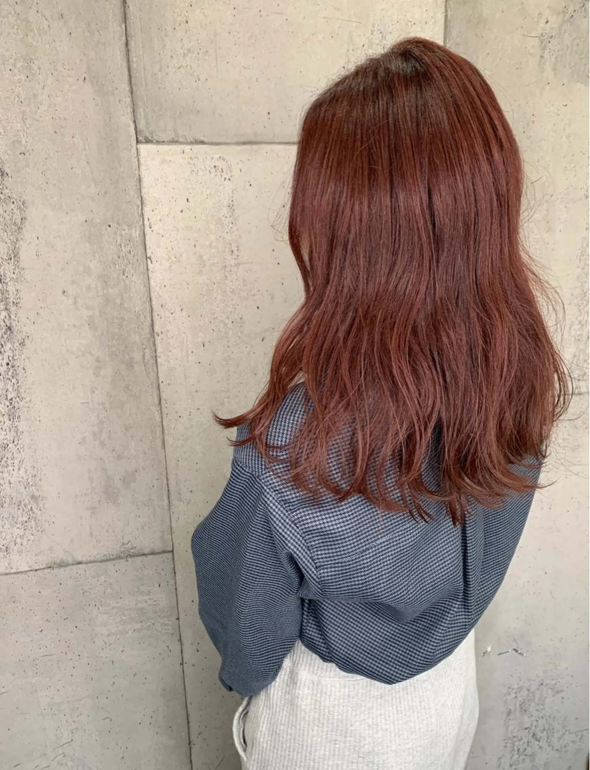セミロング ピンクブラウン 大内 志穂のヘアスタイル