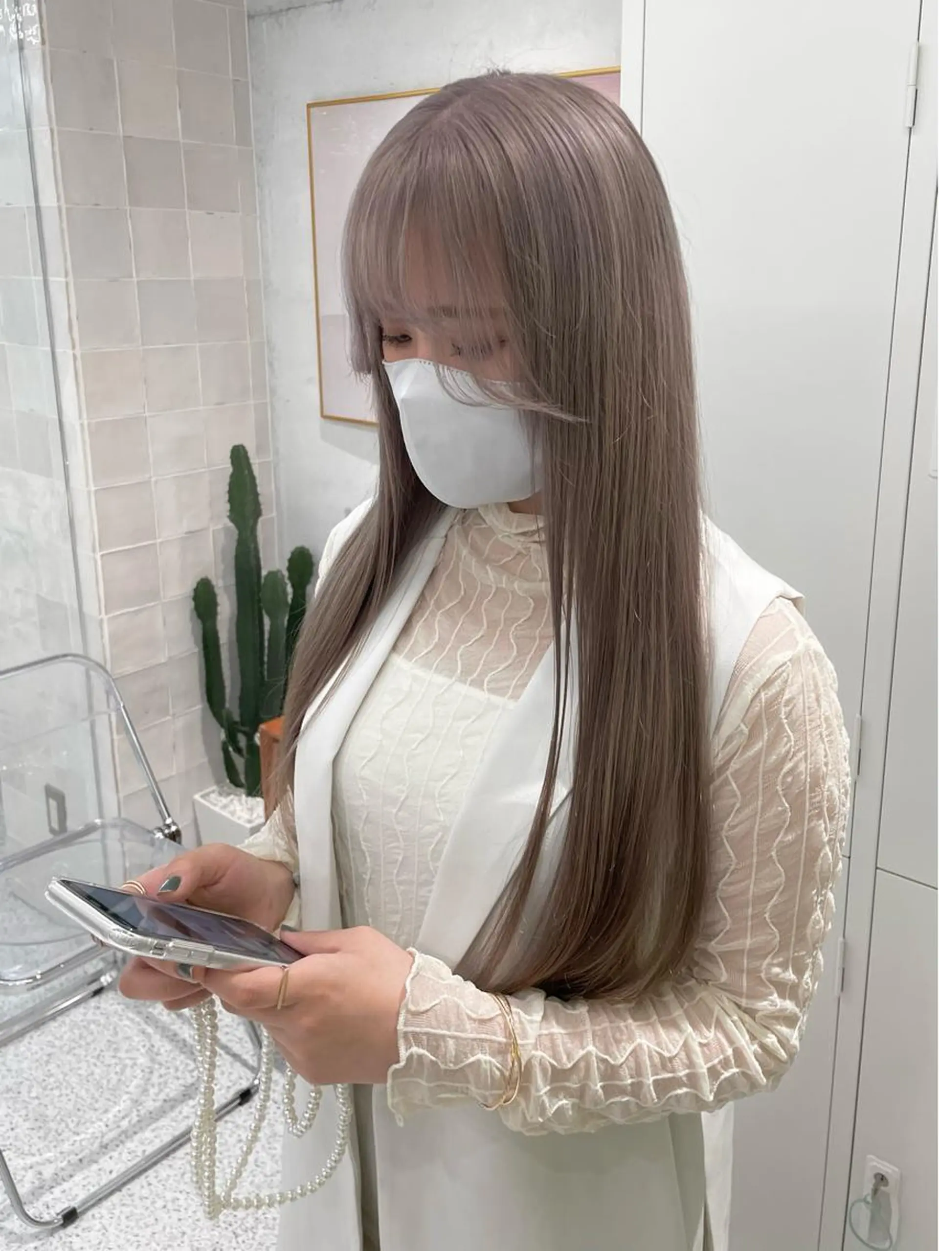 ロング カラー ヘアカラー トリートメント 韓国ヘア🤍 ayanaのヘアスタイル