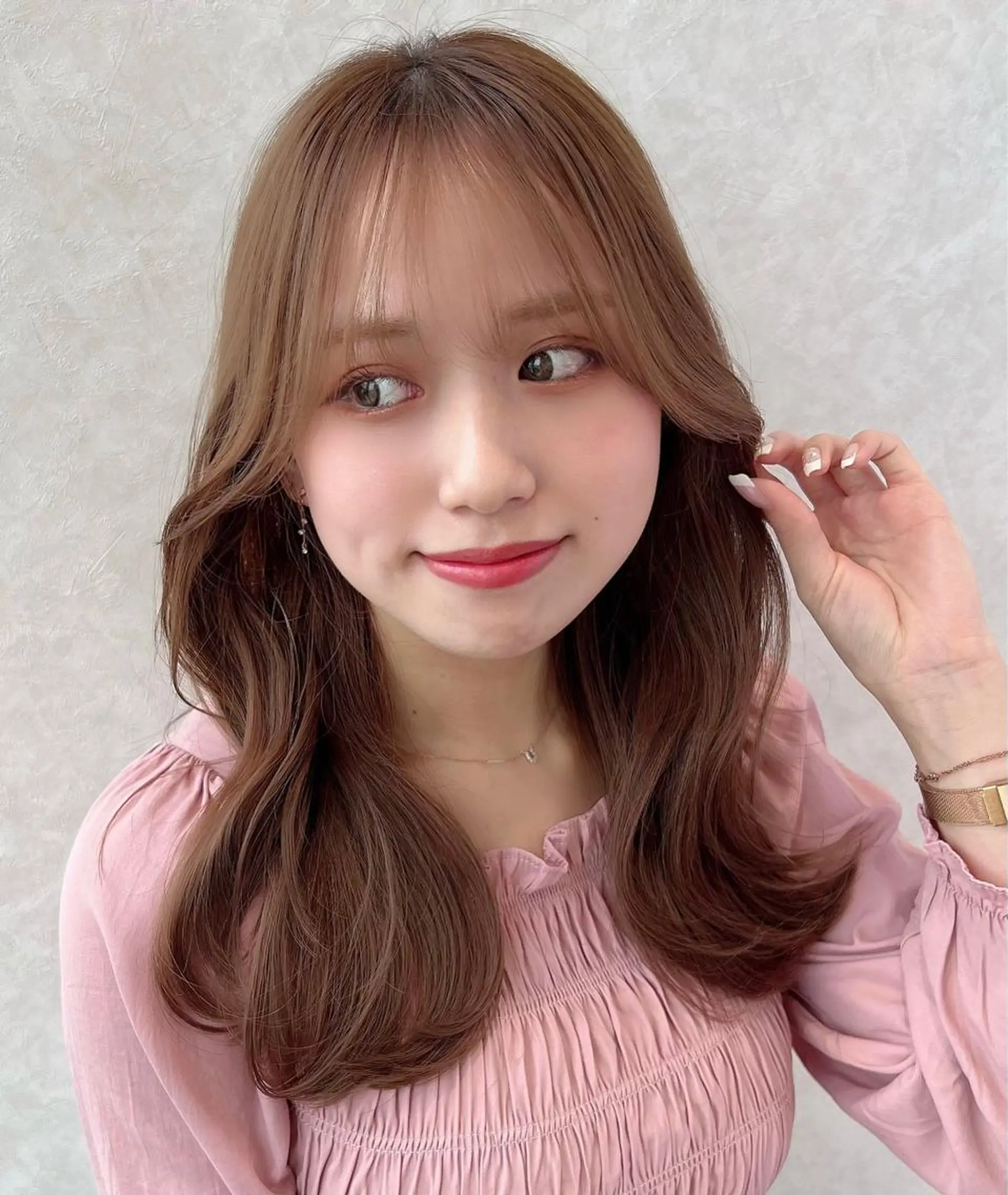 ロング くびれヘア レイヤーカット ロング シースルーバング 🧡くびれヘア/前髪 顔周り🧡久原結衣のヘアスタイル