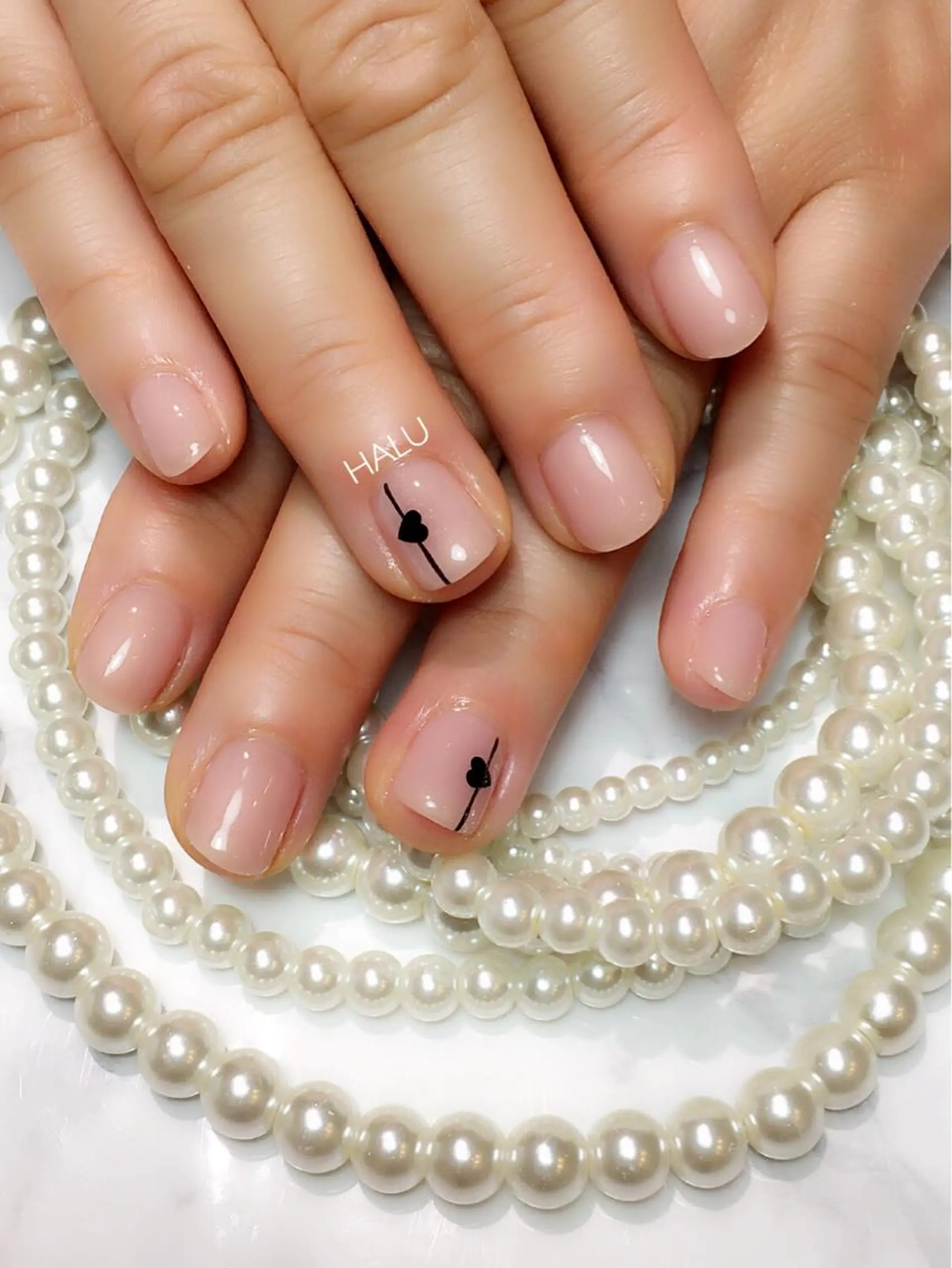 ネイル ハート 持ち込み ワンカラーネイル HALU ハルのネイルデザイン