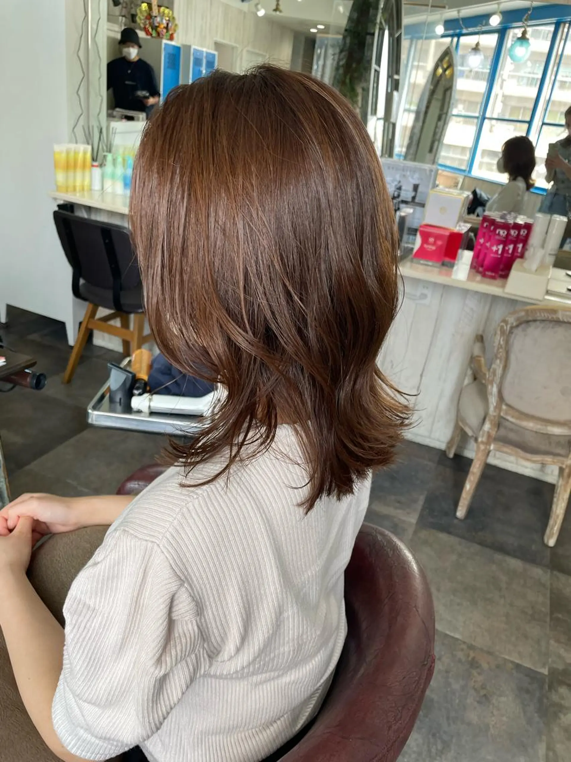 ミディアム カラー 韓国ヘア/レイヤー/ ツヤカラー/ Aiのヘアスタイル