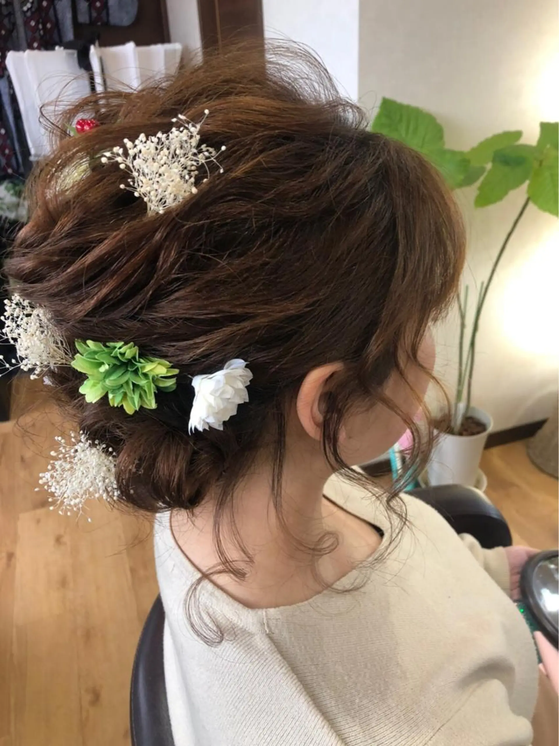 セミロング ヘアアレンジ 成人式 田中 佐枝子のヘアスタイル