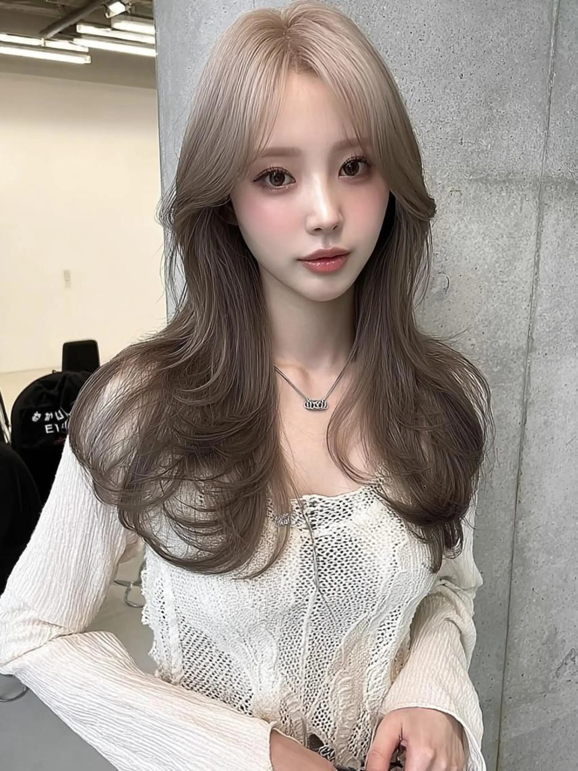 ロング ボブ 顔まわりレイヤー 髪質改善 韓国風ヘア レイヤーカット ヘアカラー トリートメント 大久保 雪乃🌛のヘアスタイル