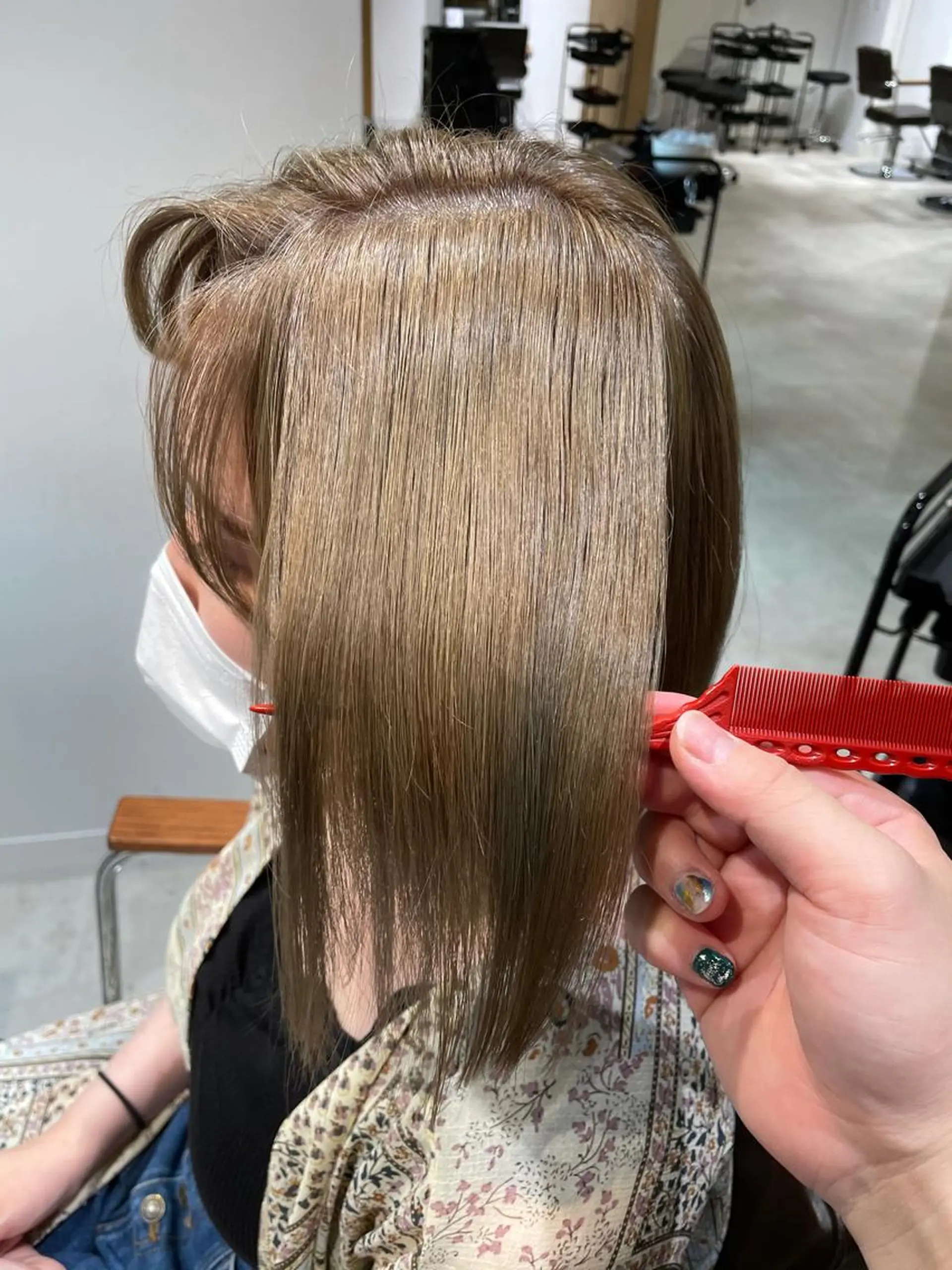 ミディアム カラー カット ヘアカラー トリートメント レイヤー/ハッシュ 渋谷/サッタのヘアスタイル