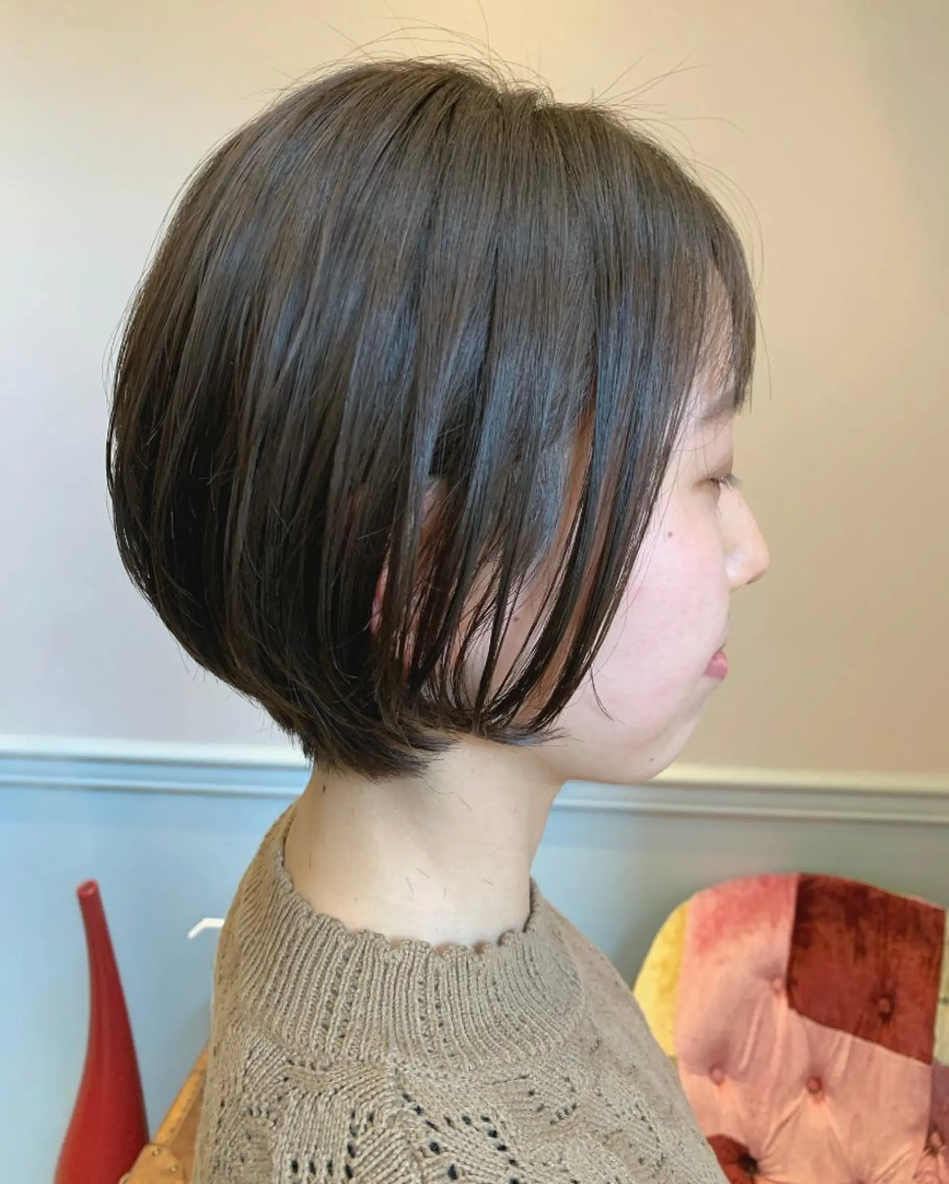 ショート ショートボブ 丸みショート アッシュ ボブ ショートヘア 鈴木 麻希のヘアスタイル