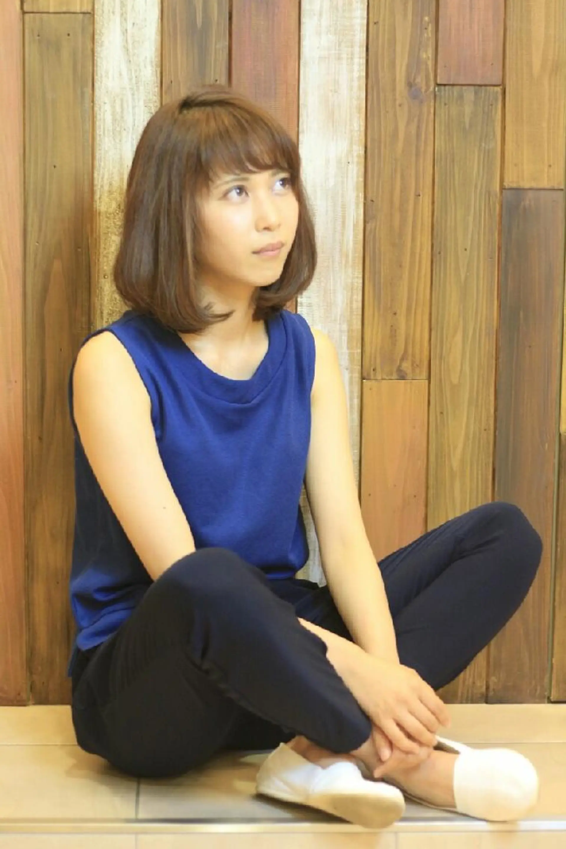 ミディアム セミロング カラー パーマ ボブ スタイル 相模大野のヘアスタイル