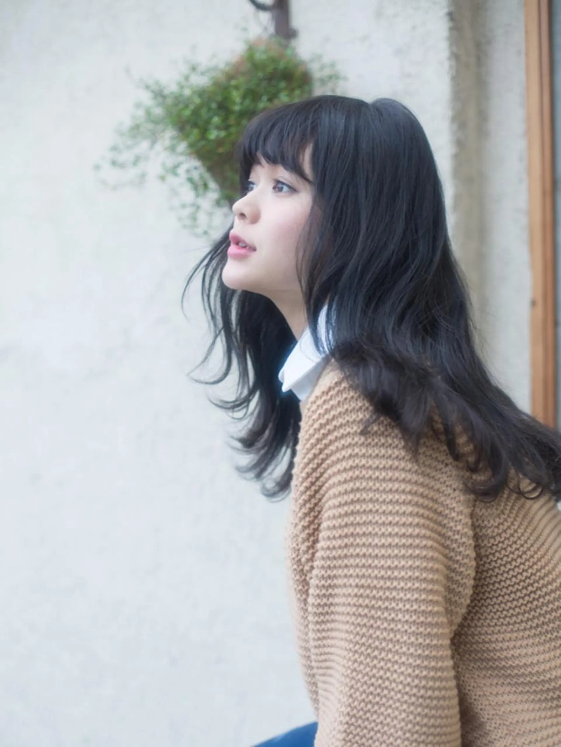 ロング レイヤーカット ワイドバング ヘアカラー トリートメント 福島 浩司のヘアスタイル