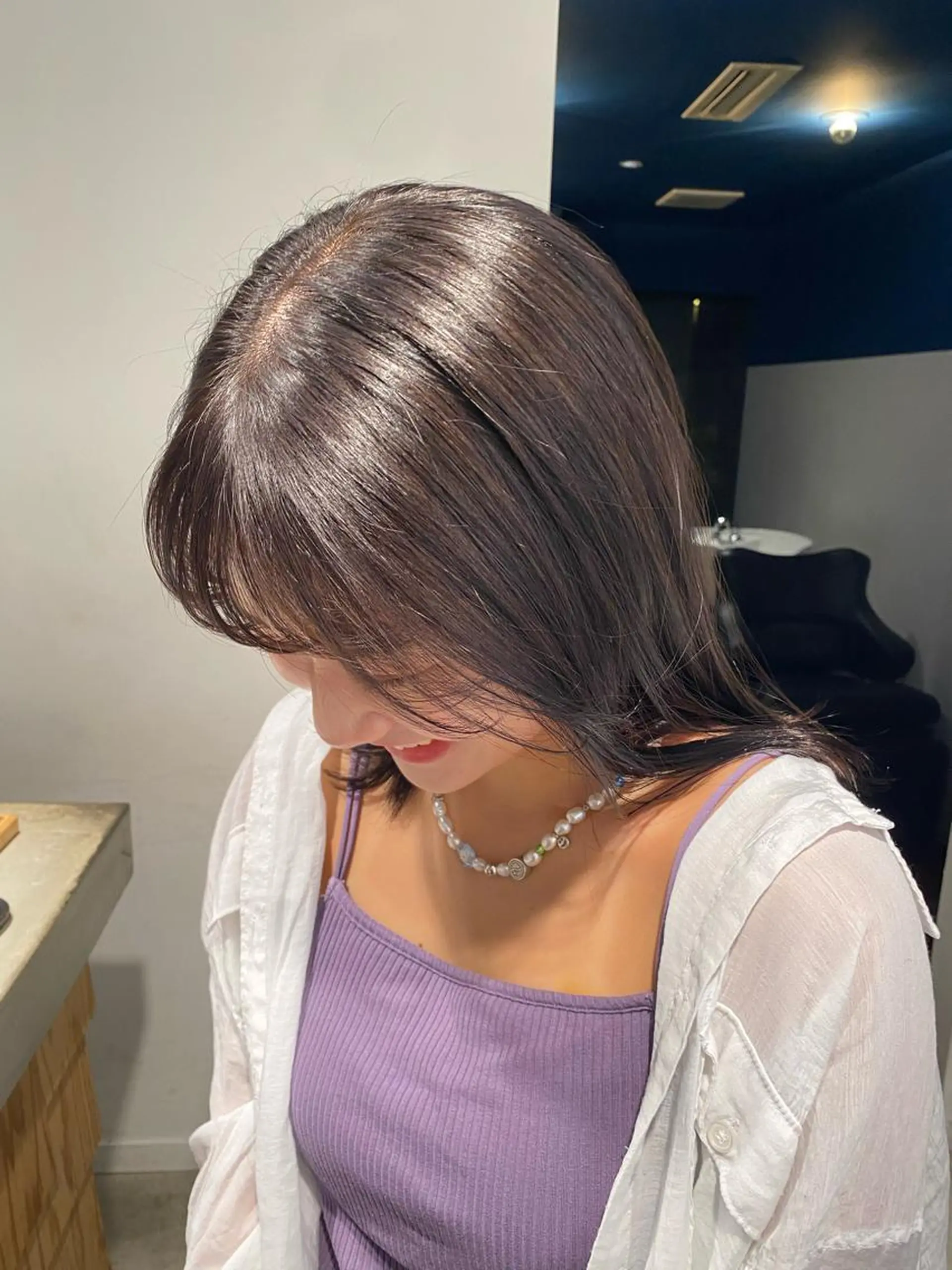 ミディアム レイヤー/透明感/ ブリーチなし/わかなのヘアスタイル