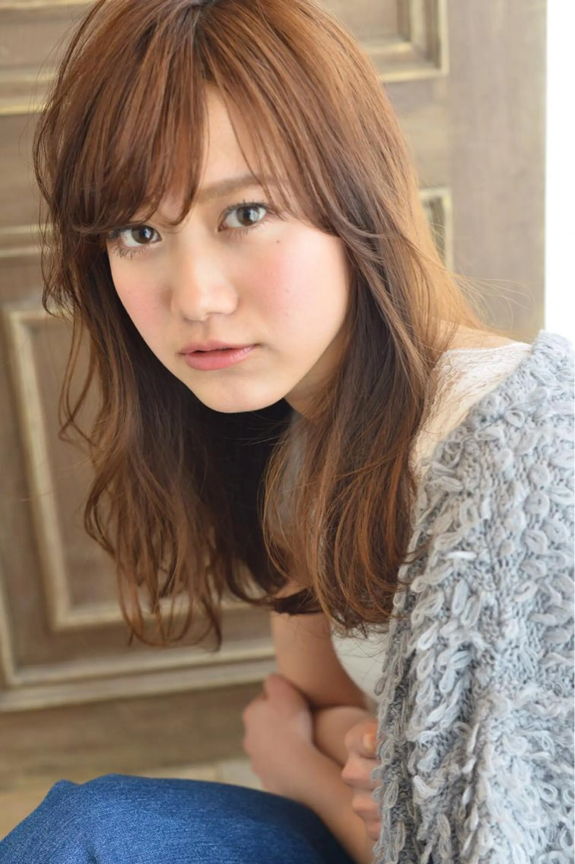 ロング カラー 顔周りカット 小顔カット ボブ/大人ヘア k-two濱田のヘアスタイル