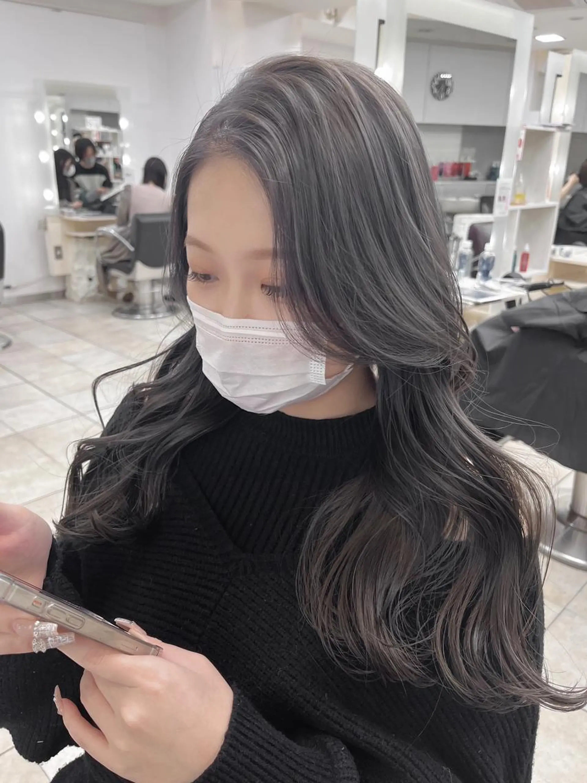 セミロング ヘアカラー トリートメント 韓国レイヤー×モテ髪 /MITSUKI🤍のヘアスタイル