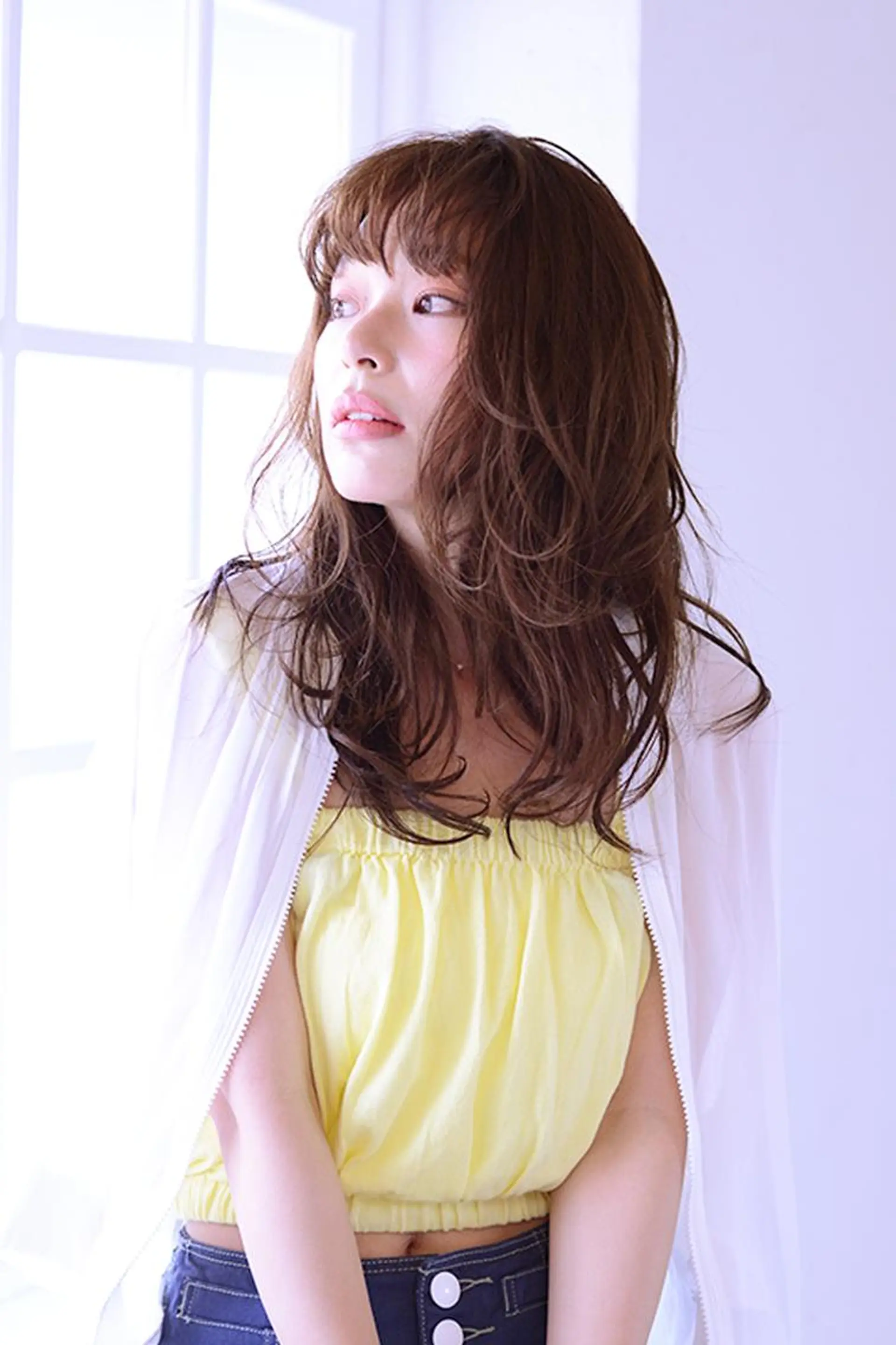 ロング カラー パーマ 顔周りカット レイヤーカット ロング ニュアンスパーマ ⭐️髪質改善⭐️ フジヒサゴウタのヘアスタイル