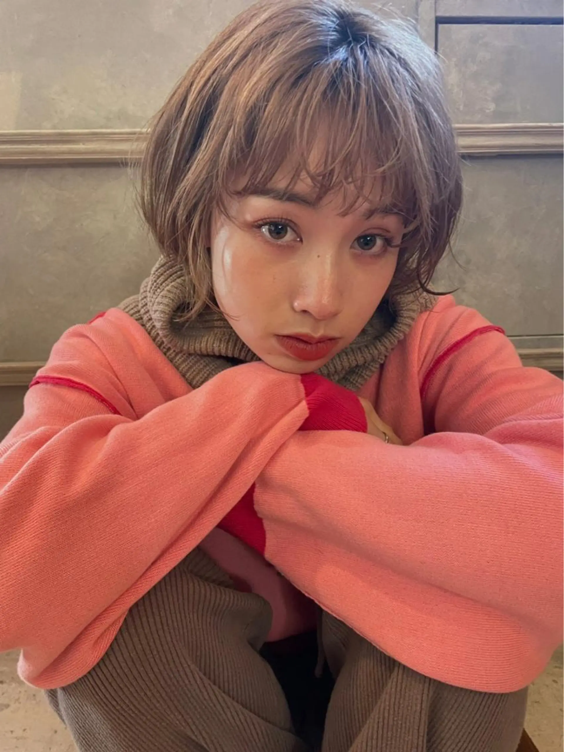 ミディアム PELE所属・💍透明感 💖艶ミルクティーのヘアスタイル