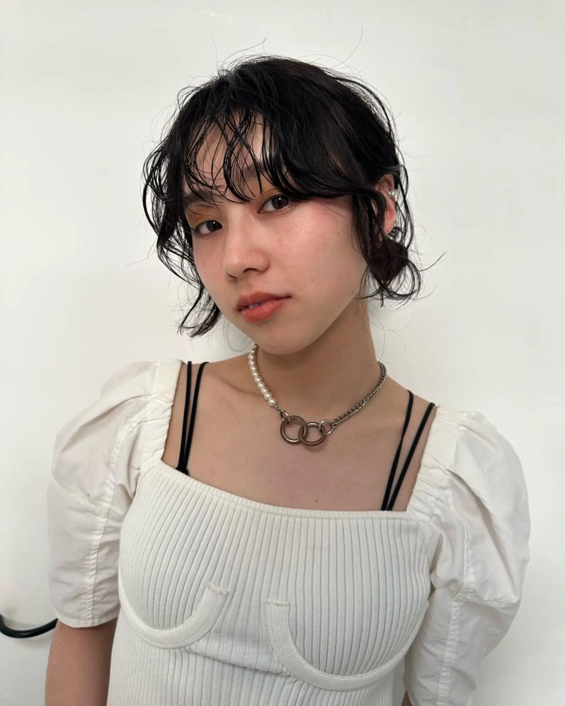 ミディアム パーマ カット パーマ 美髪・シールエクステ ホソタニリョウコのヘアスタイル