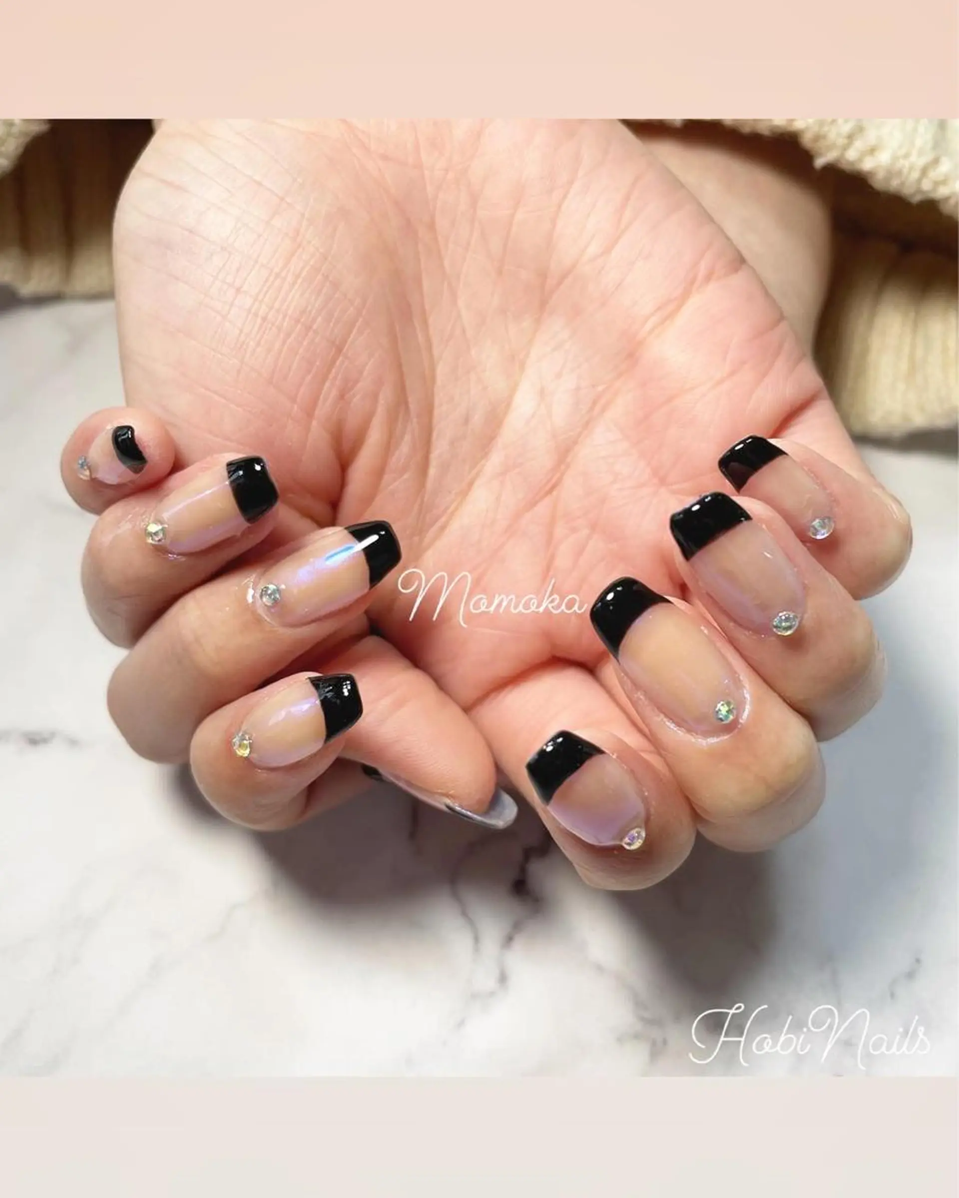 ネイル オーロラネイル フレンチネイル Momo nailsalonのネイルデザイン