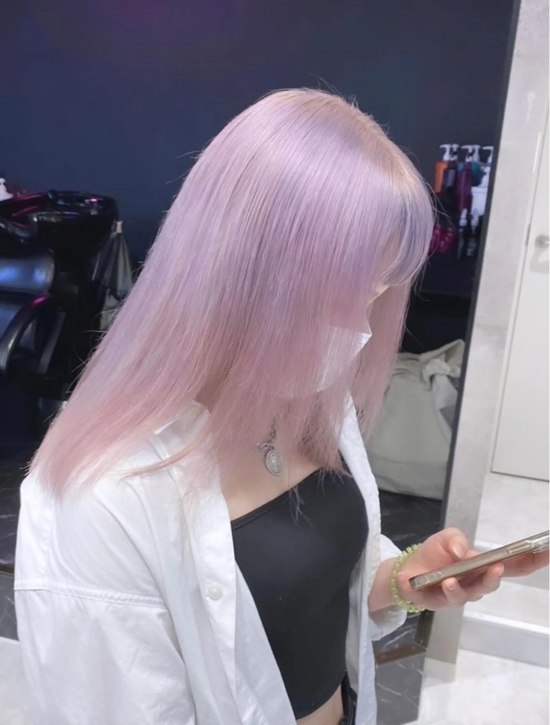 セミロング カラー パーマ ヘアアレンジ メンズ キッズ ネイル マツエク・マツパ アイブロウ 透明感カラー ピンクカラー カラーマツエク ピンク ハイトーンNo.1 👩🏼NaGiSaのヘアスタイル