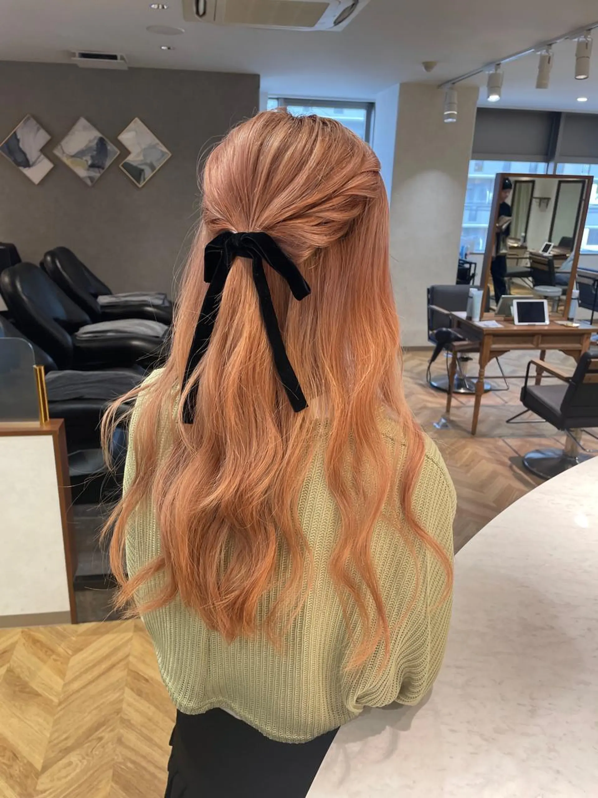 ロング ヘアアレンジ ハーフアップ 韓国ヘア/レイヤー Londエレンのヘアスタイル