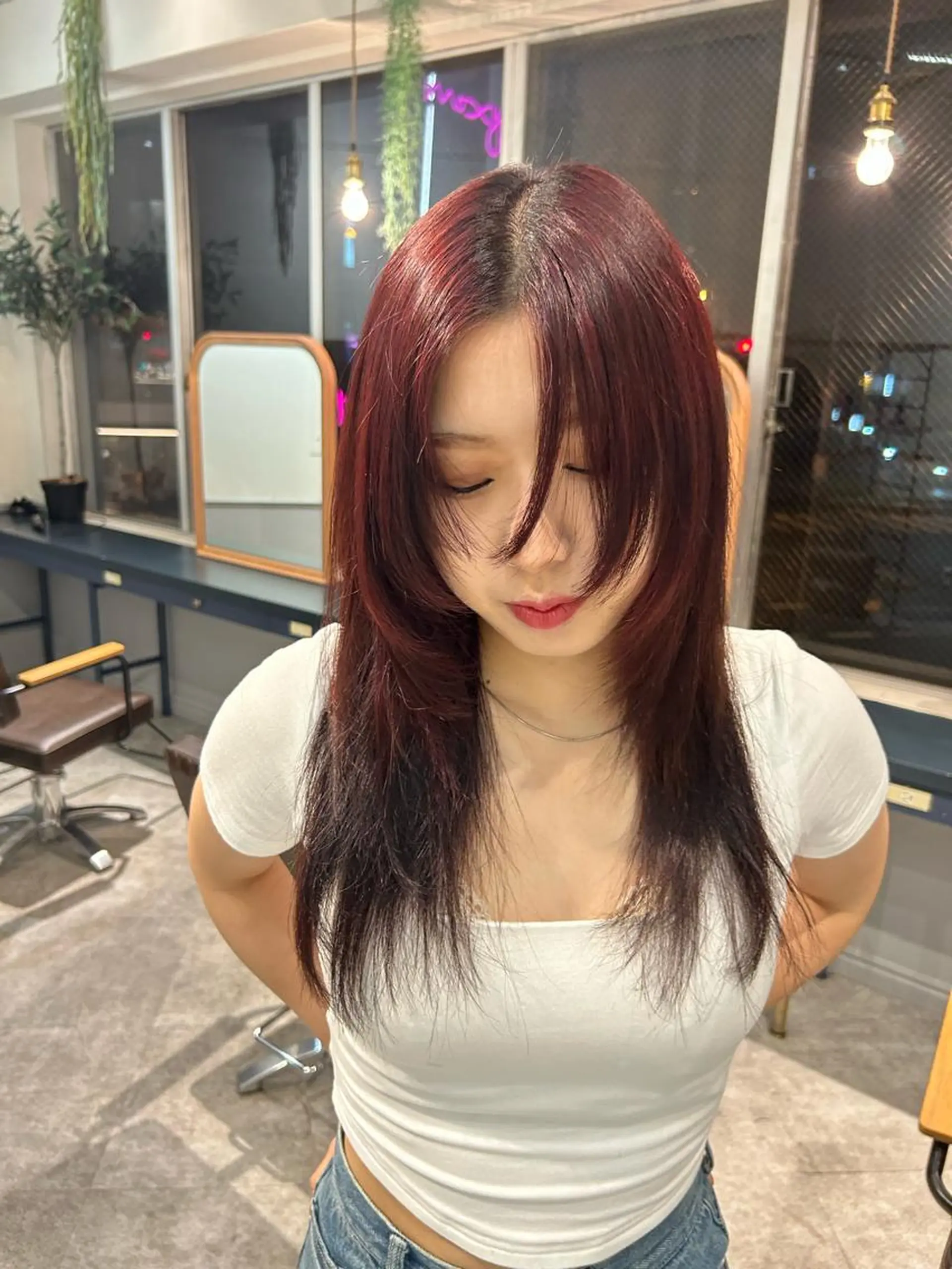 ロング カラー 薄暮 マツイ　レンのヘアスタイル