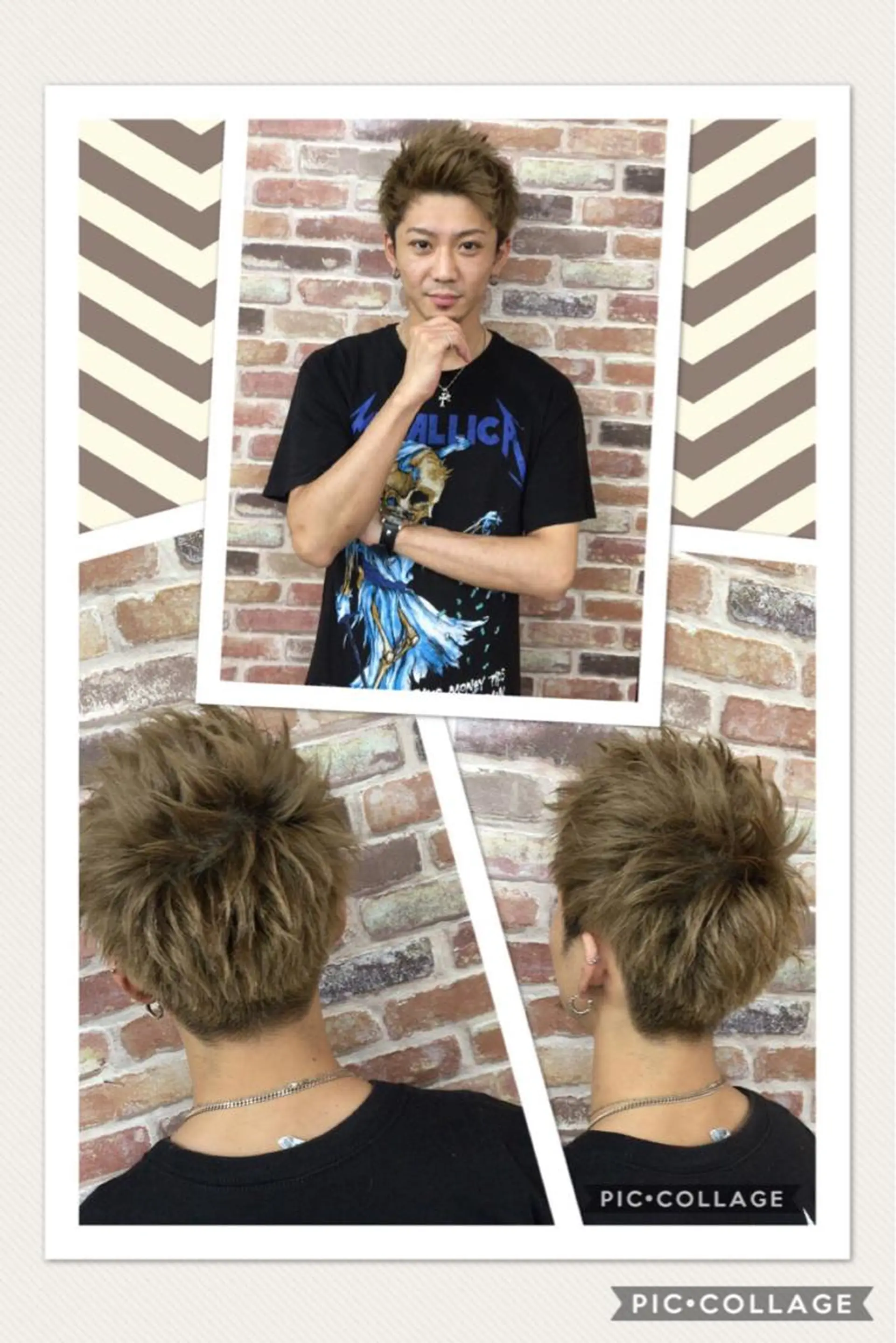 ショート カラー メンズ アッシュ ベージュカラー hairsolon Geminiのヘアスタイル