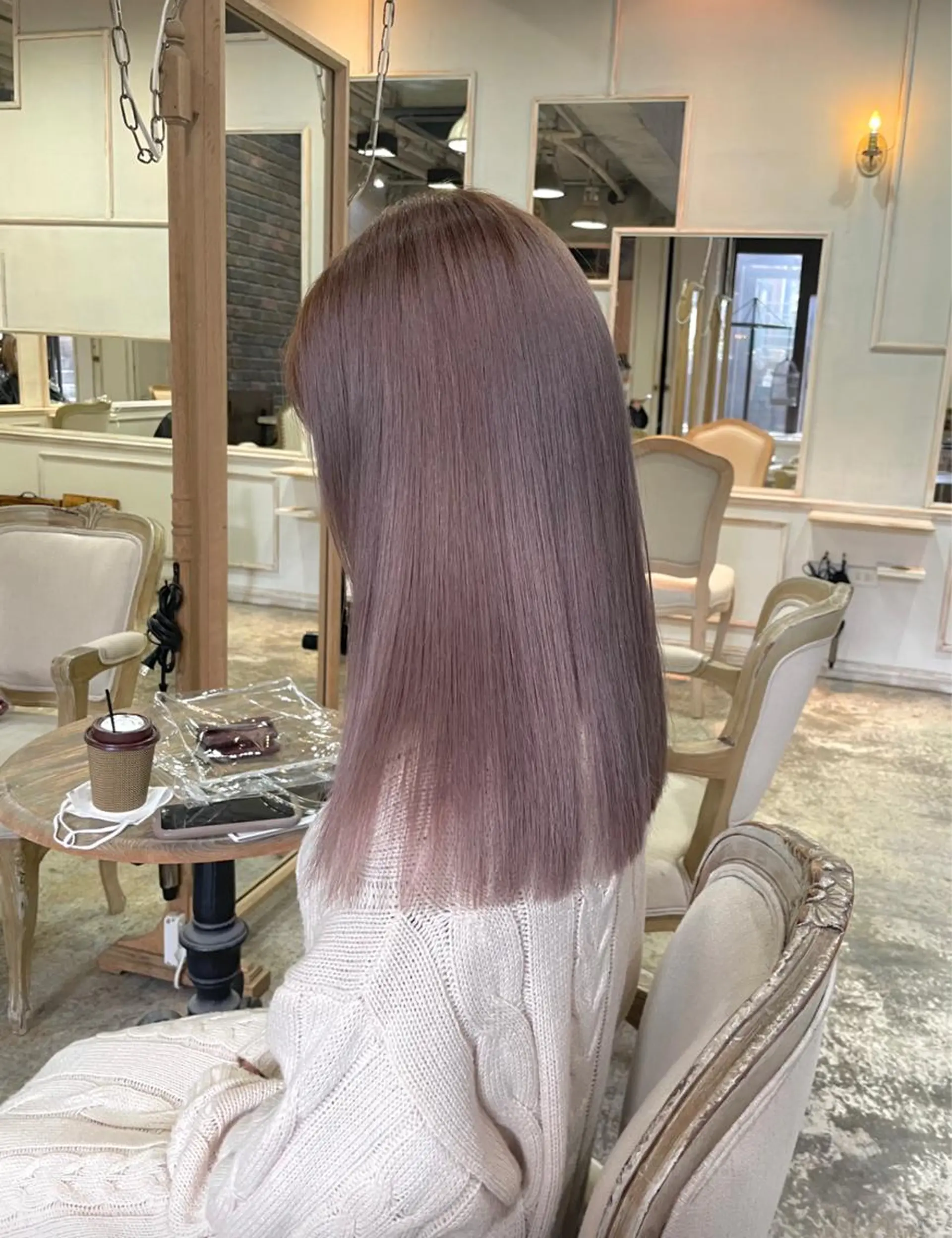 セミロング ヘアカラー トリートメント 🔥女子ウケ🔥 メンズカットRIOのヘアスタイル