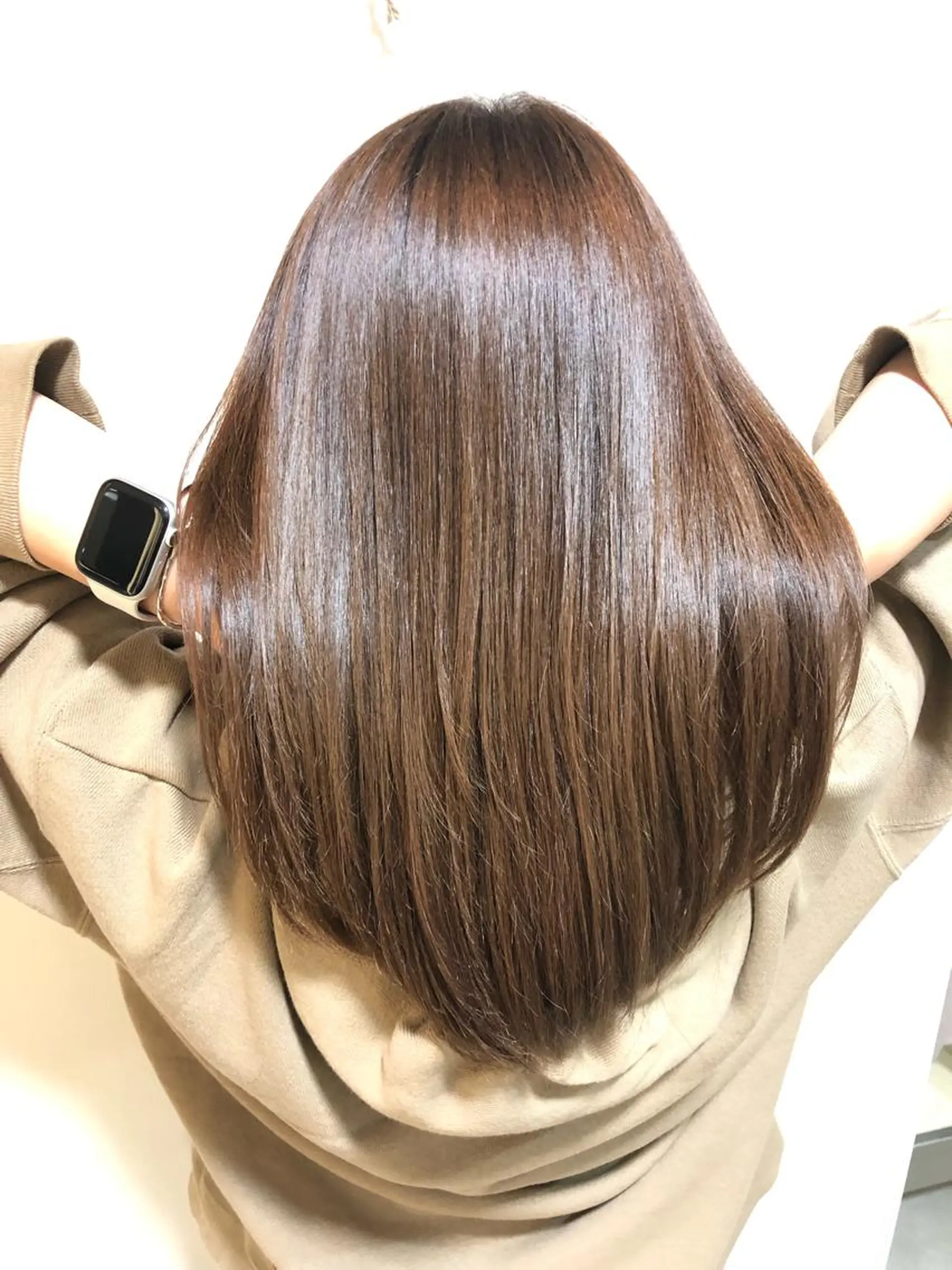 ミディアム 縮毛矯正 ブリーチ/髪質改善 NYNY大久保のヘアスタイル