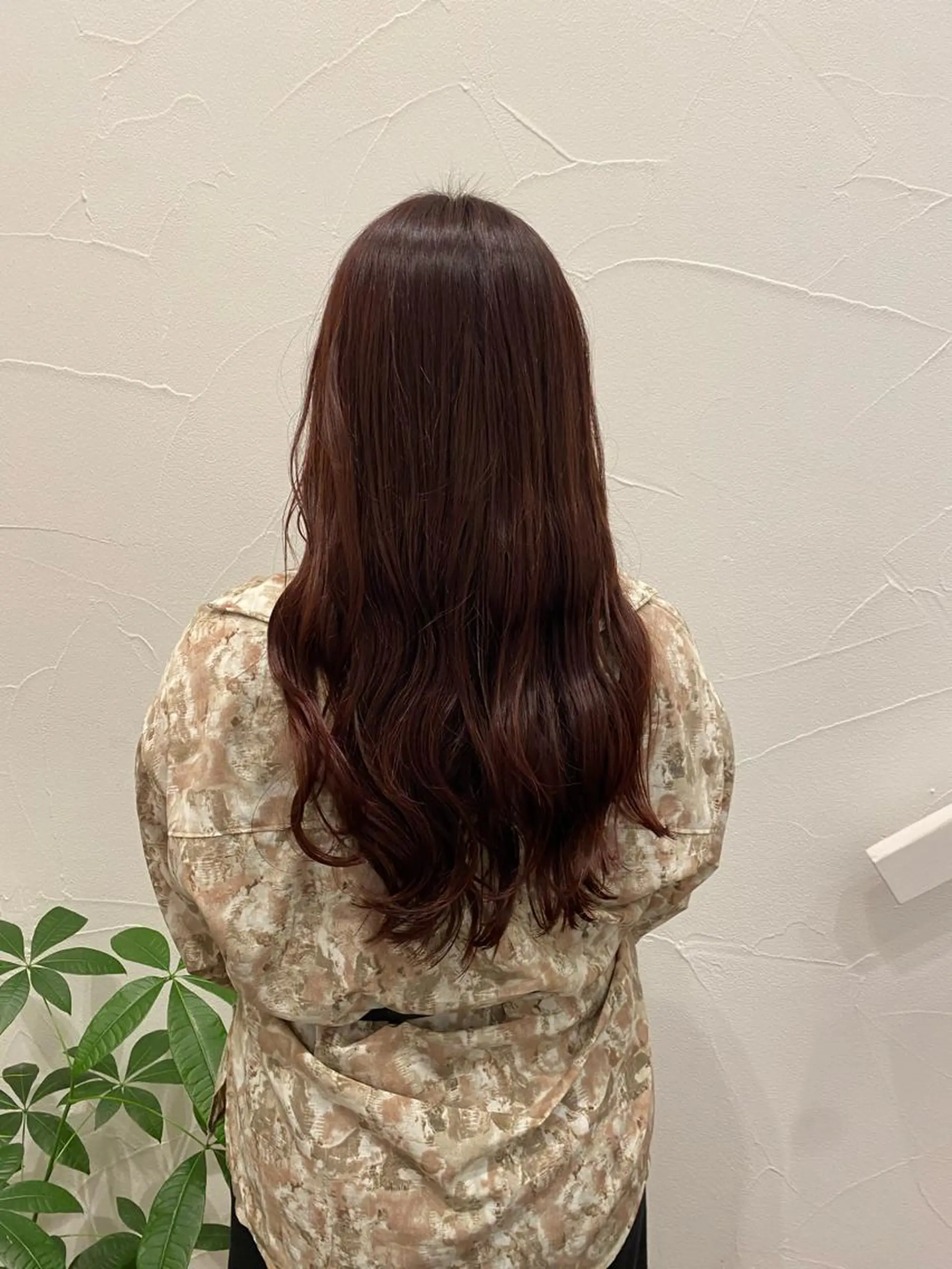 ロング カラー ブリーチ ブリーチなしカラー レッドカラー Ash中目黒店 榊間茜のヘアスタイル