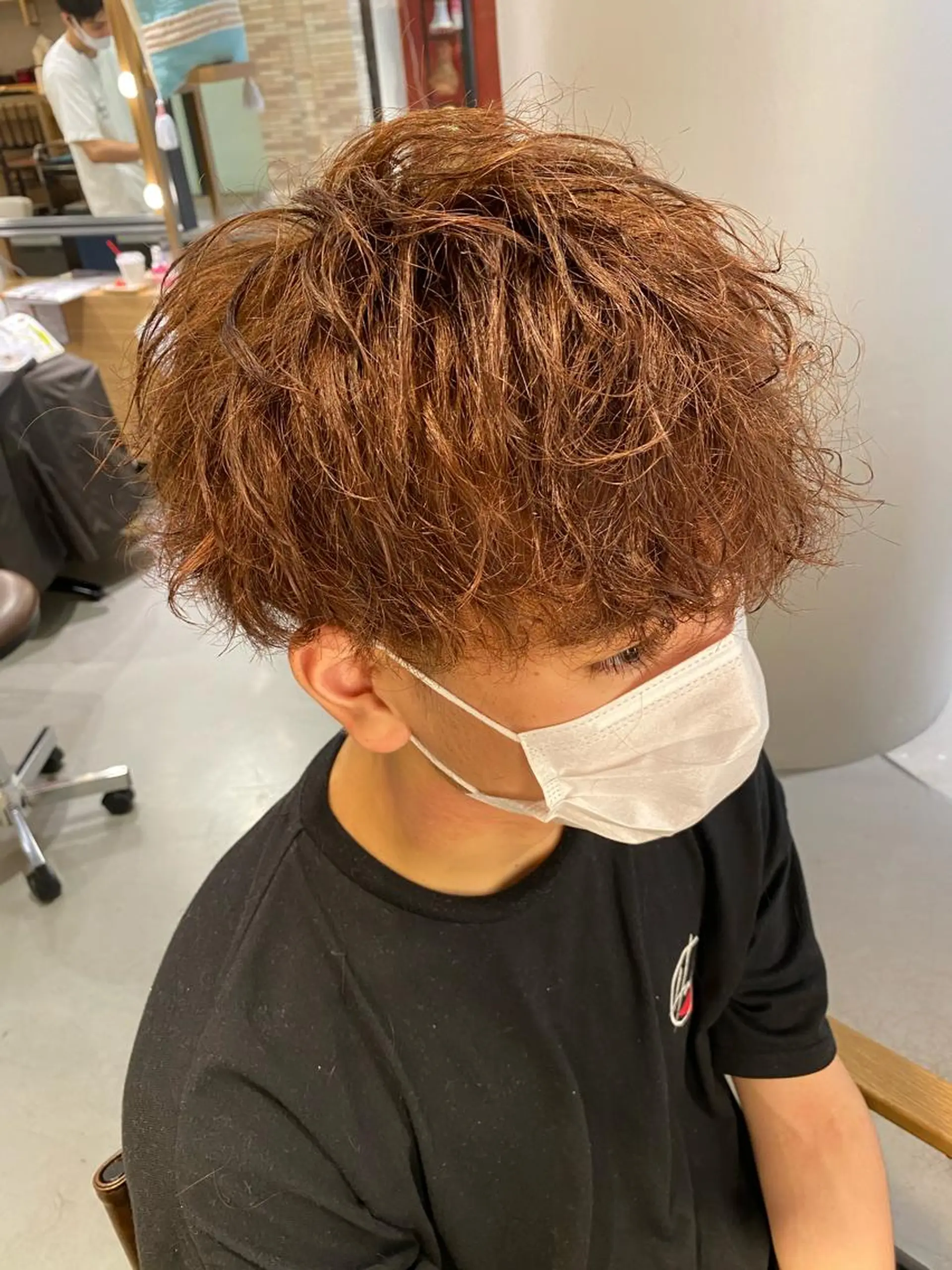 ショート カラー パーマ メンズ カット ヘアカラー パーマ 梅田茶屋町メンズ 専門美容師 山元一平のヘアスタイル