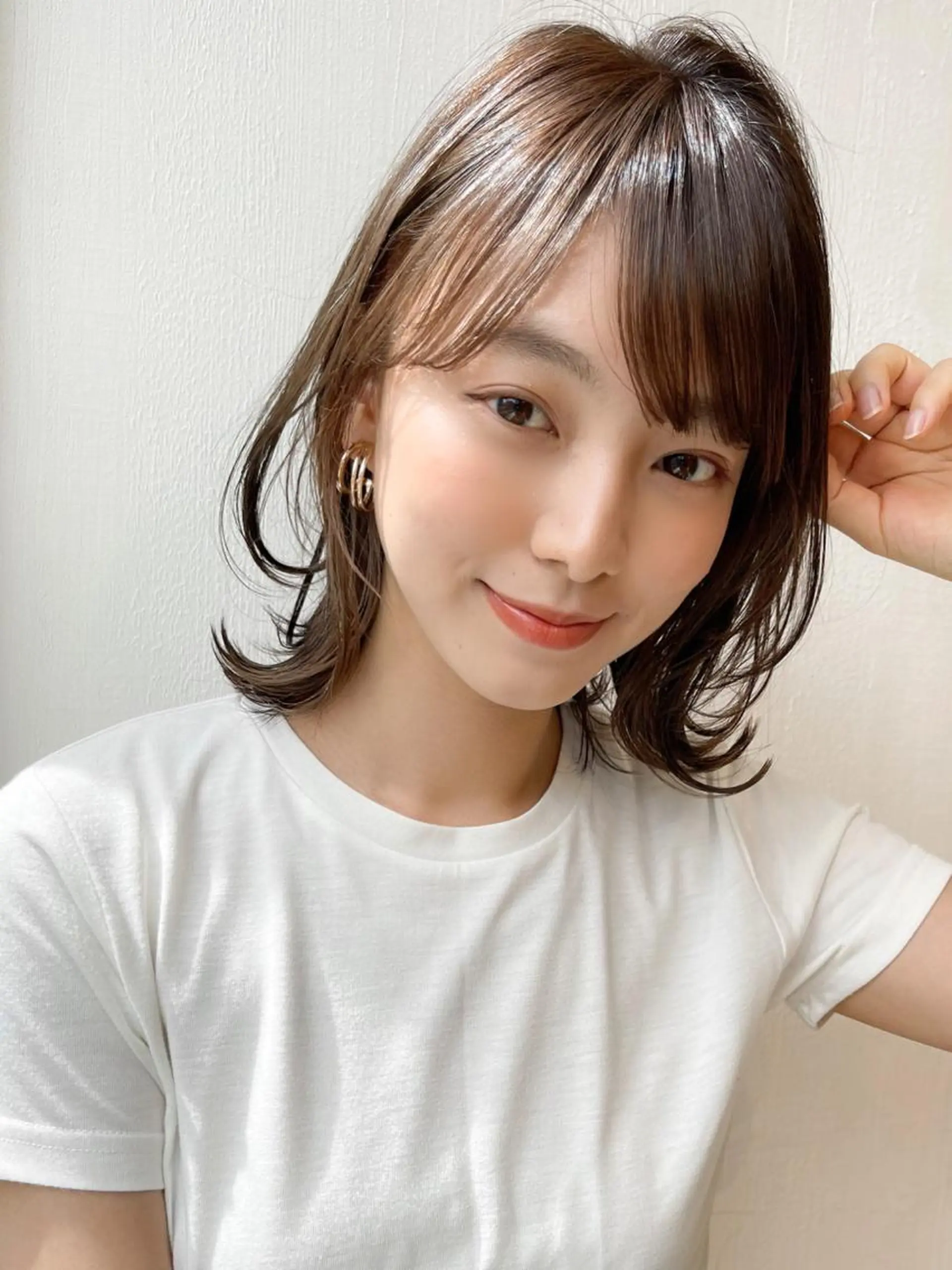 ミディアム カット ヘアカラー トリートメント イメチェンカット✂️ 錦糸町佐藤店長のヘアスタイル