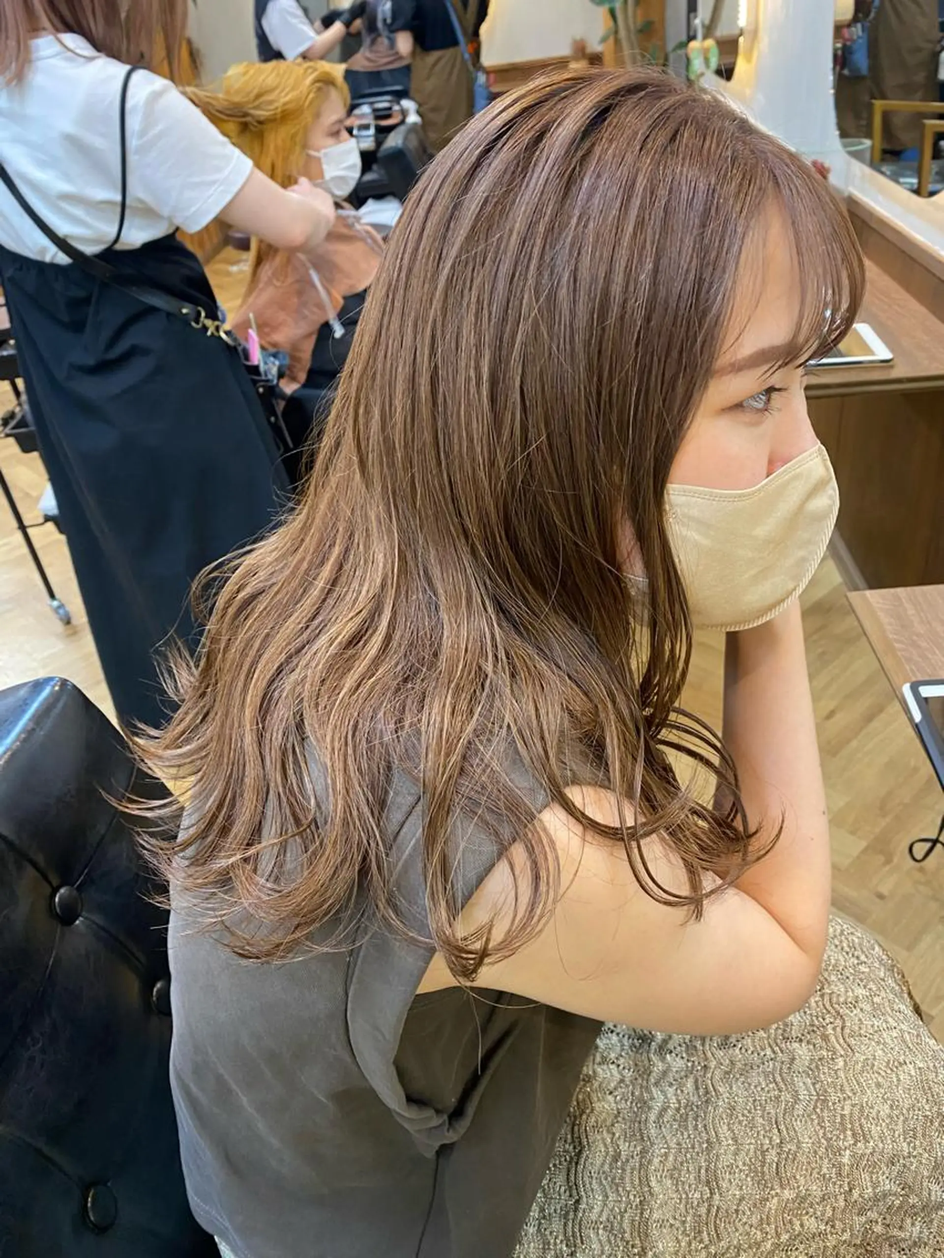 ミディアム カラー カット ヘアカラー トリートメント ハル🌸柔色/ ブリーチなし/艶髪のヘアスタイル