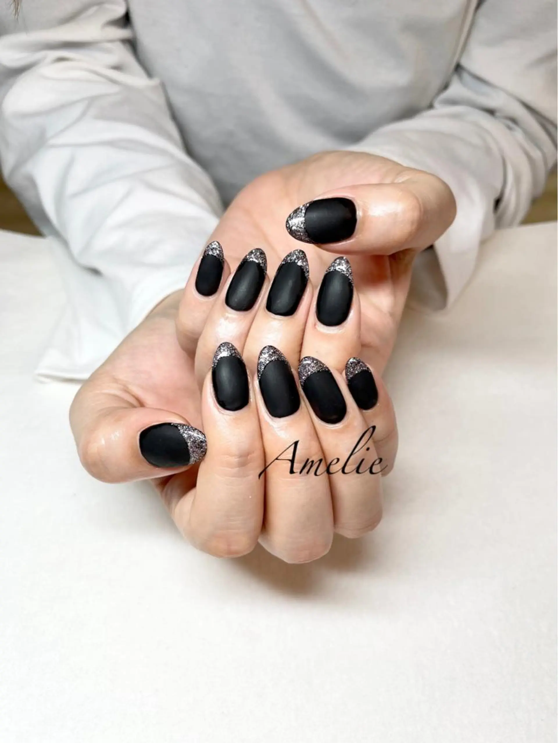 ネイル フレンチネイル ジェルネイル ラメ(グリッター) マットネイル パラジェル yo koのネイルデザイン