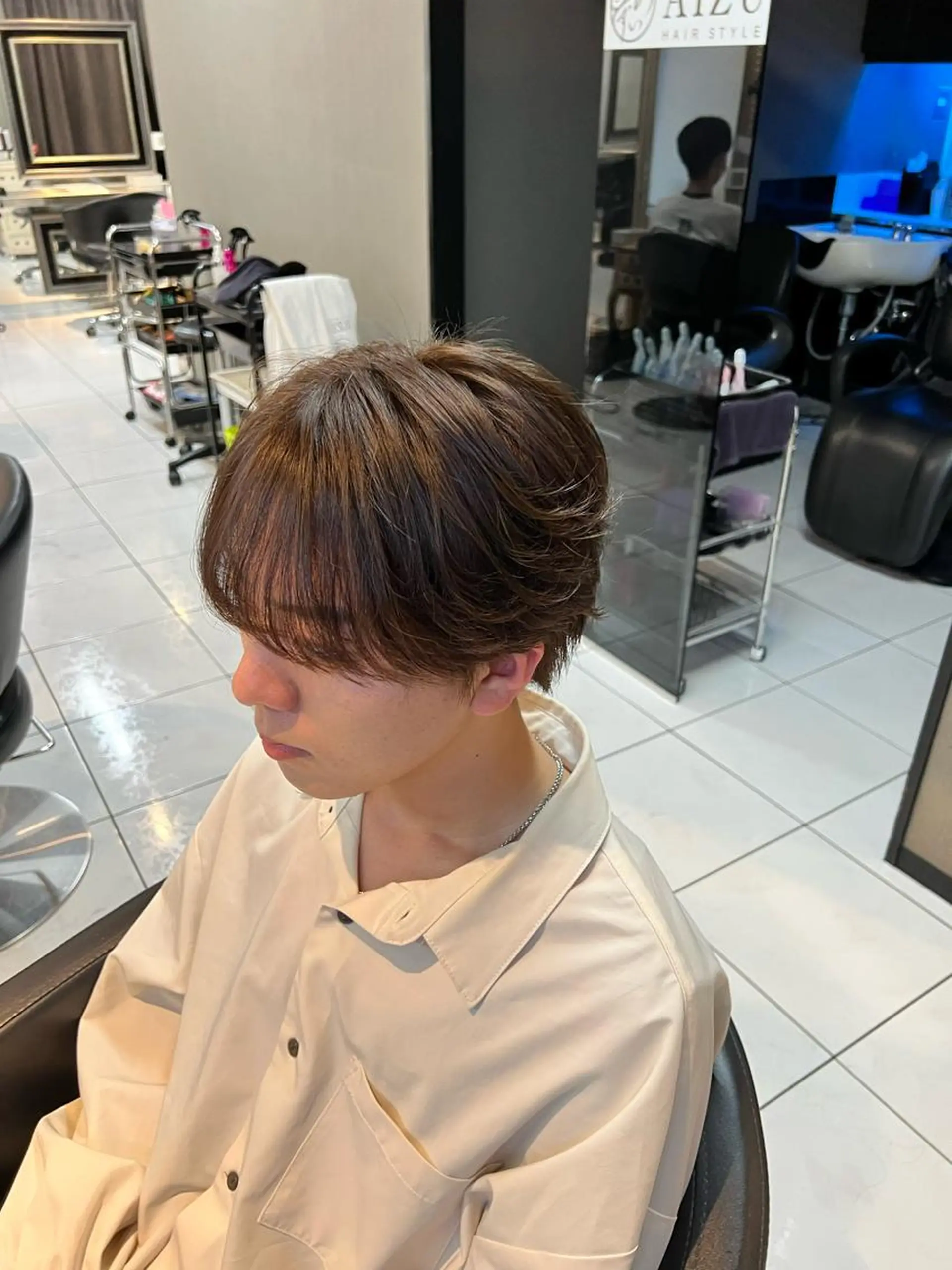 メンズ センターパート フェードカット カルマパーマ マッシュ メンズパーマ パーマ特化美容師 茂木広幸のヘアスタイル