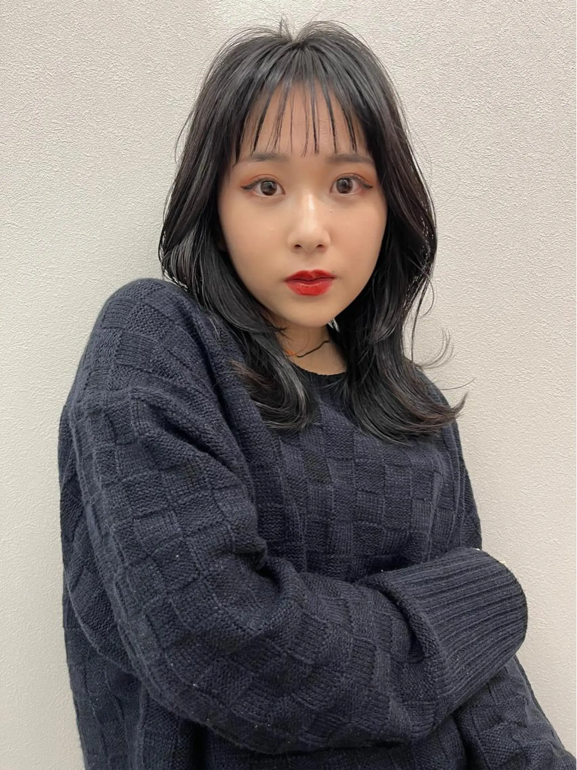 セミロング カラー パーマ ヘアアレンジ 🫧umu.🫧韓国 /レイヤー/ハッシュのヘアスタイル