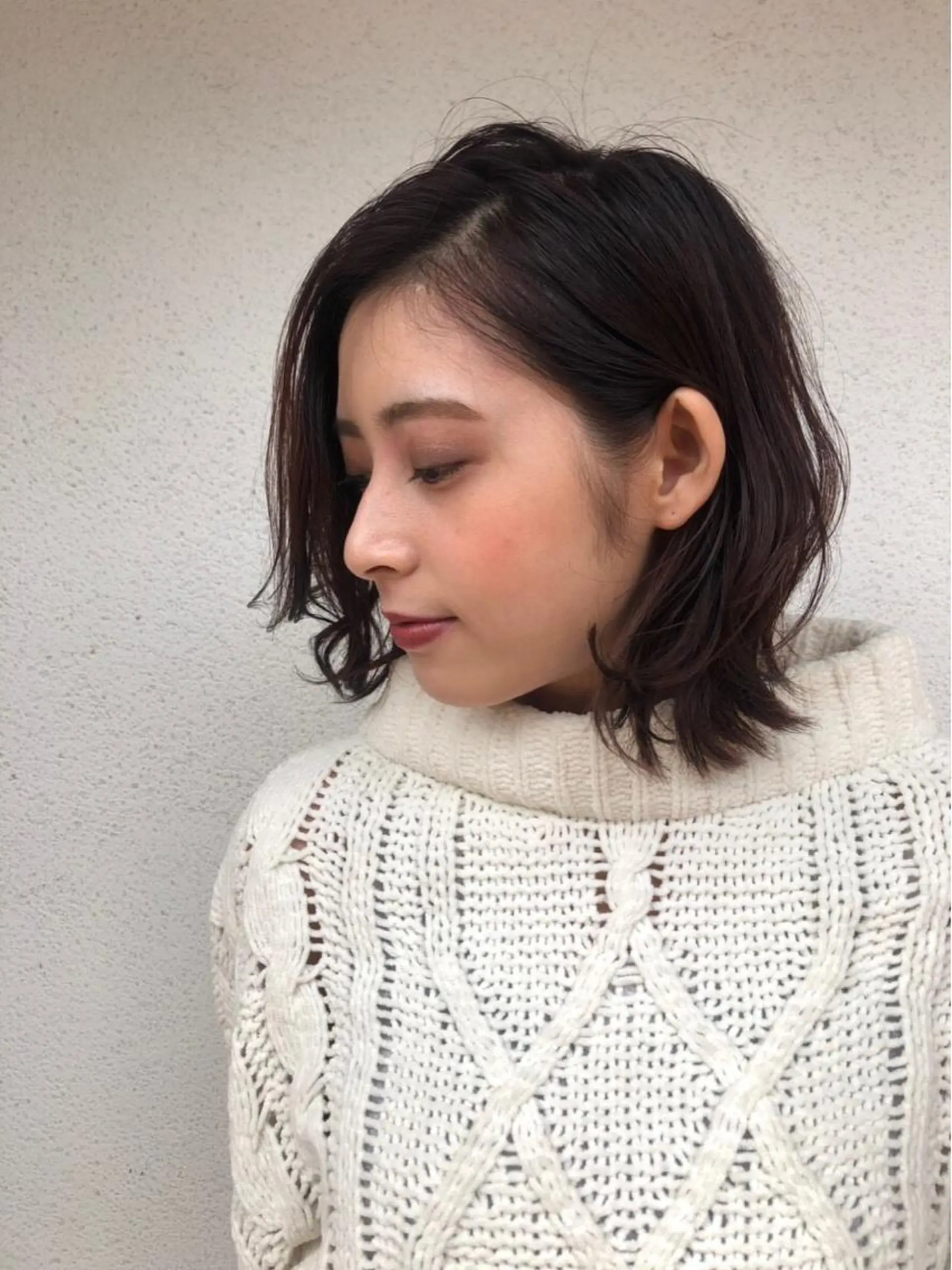 ミディアム カラー パーマ ニュアンスパーマ／ レイヤー／茶屋町のヘアスタイル