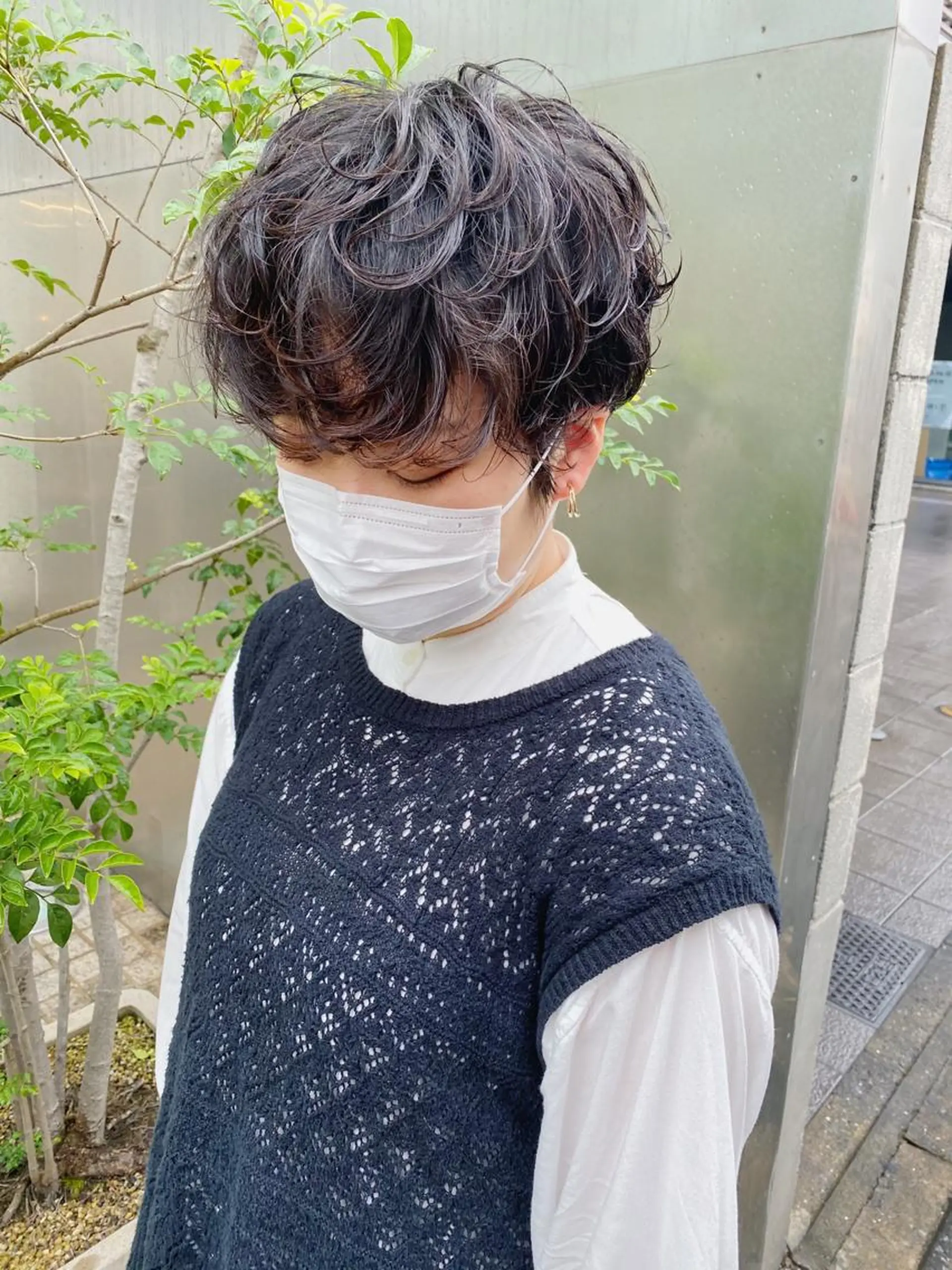 ショート カラー パーマ ヘアアレンジ カット パーマ 🫧umu.🫧韓国 /レイヤー/ハッシュのヘアスタイル