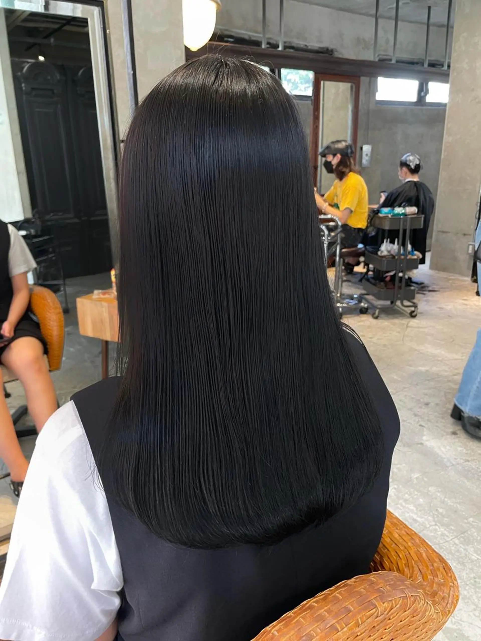 ロング カラー ヘアアレンジ 黒髪 ブルーカラー ブルーブラック トリートメント 🌿透明感/レイヤー 🌿TATSUKIのヘアスタイル