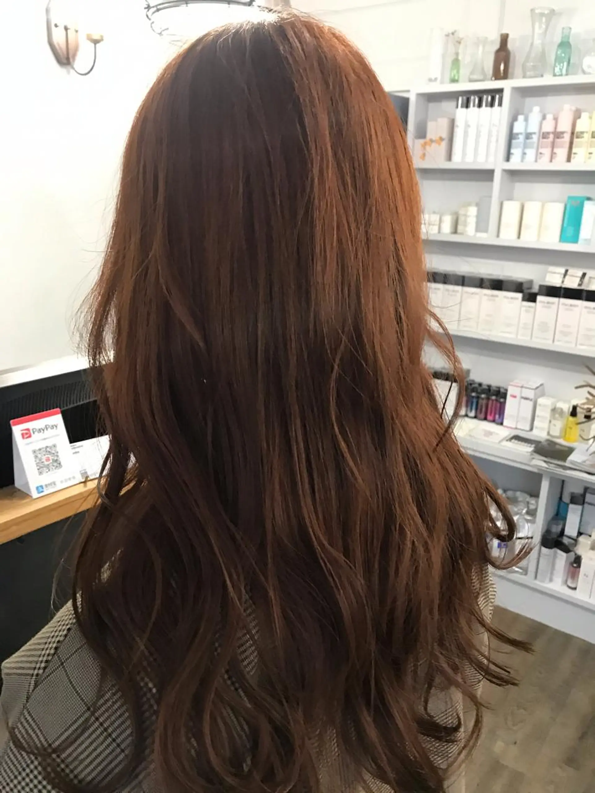 ロング カラー ブラウンカラー オレンジ オレンジブラウン ヘアカラー トリートメント 宮本 祥生のヘアスタイル